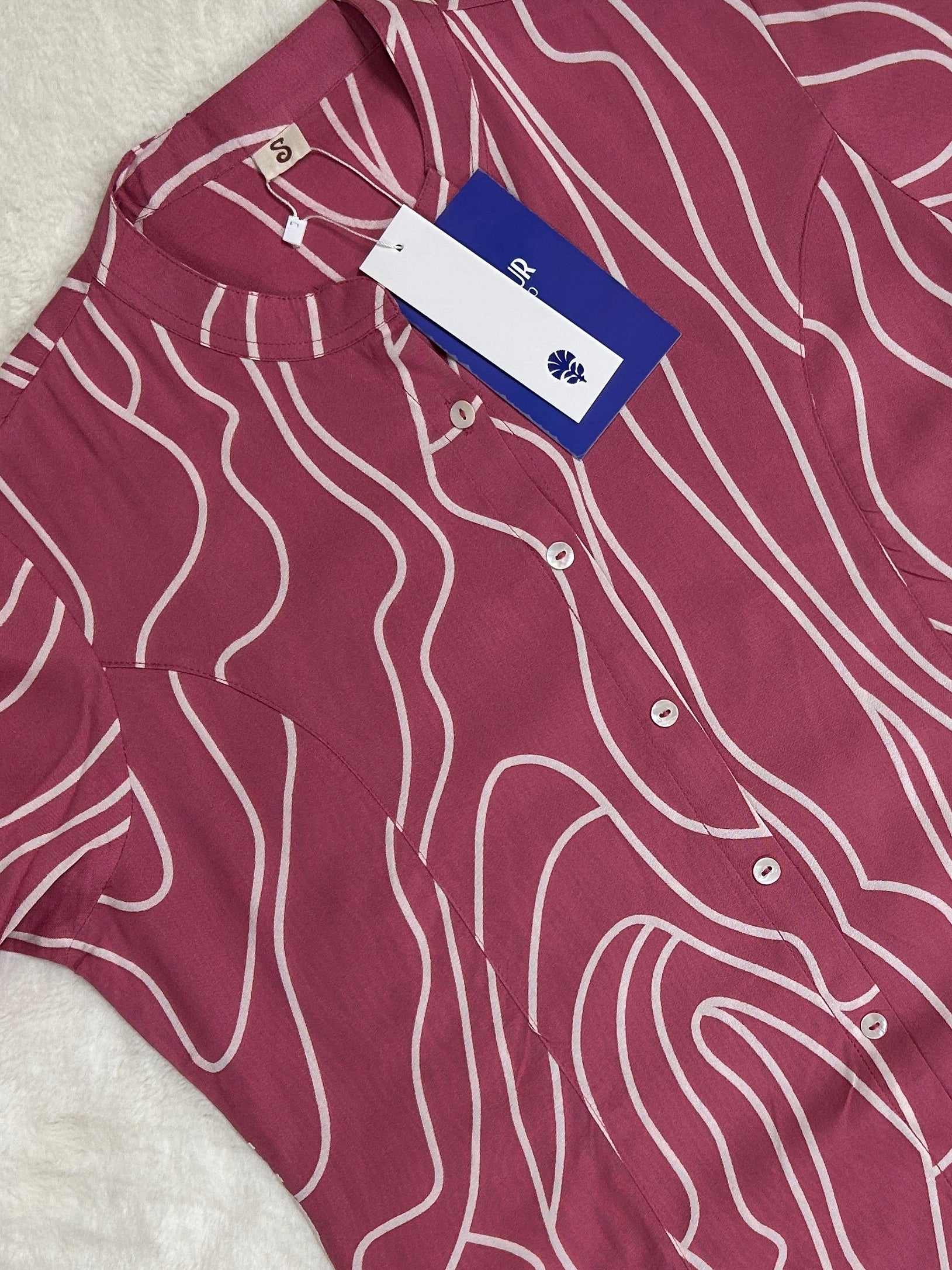 Onion Pink Breathable Rayon Casual Short Top - The Jaipur Studio