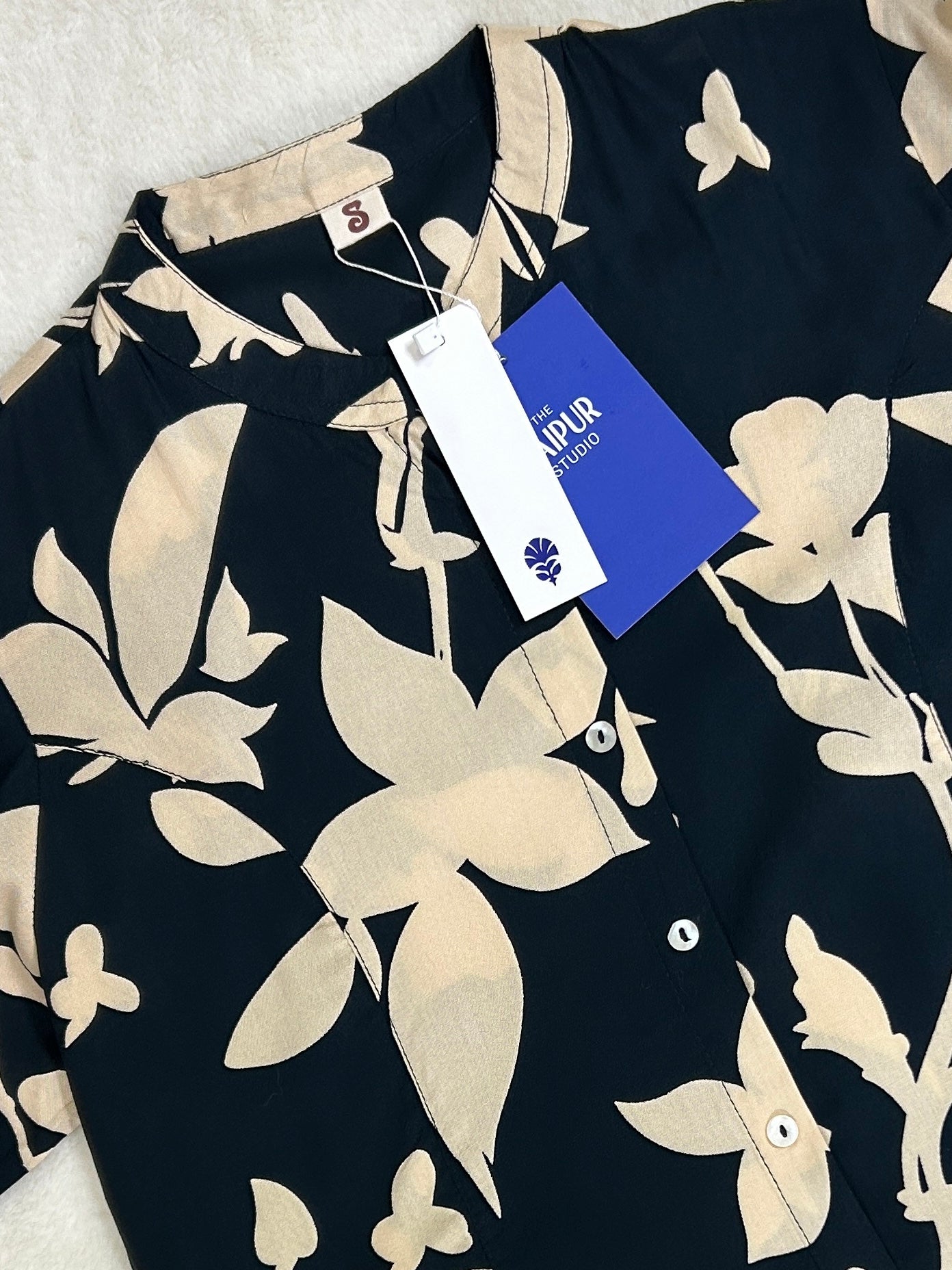 Black Breathable Rayon Casual Short Top - The Jaipur Studio