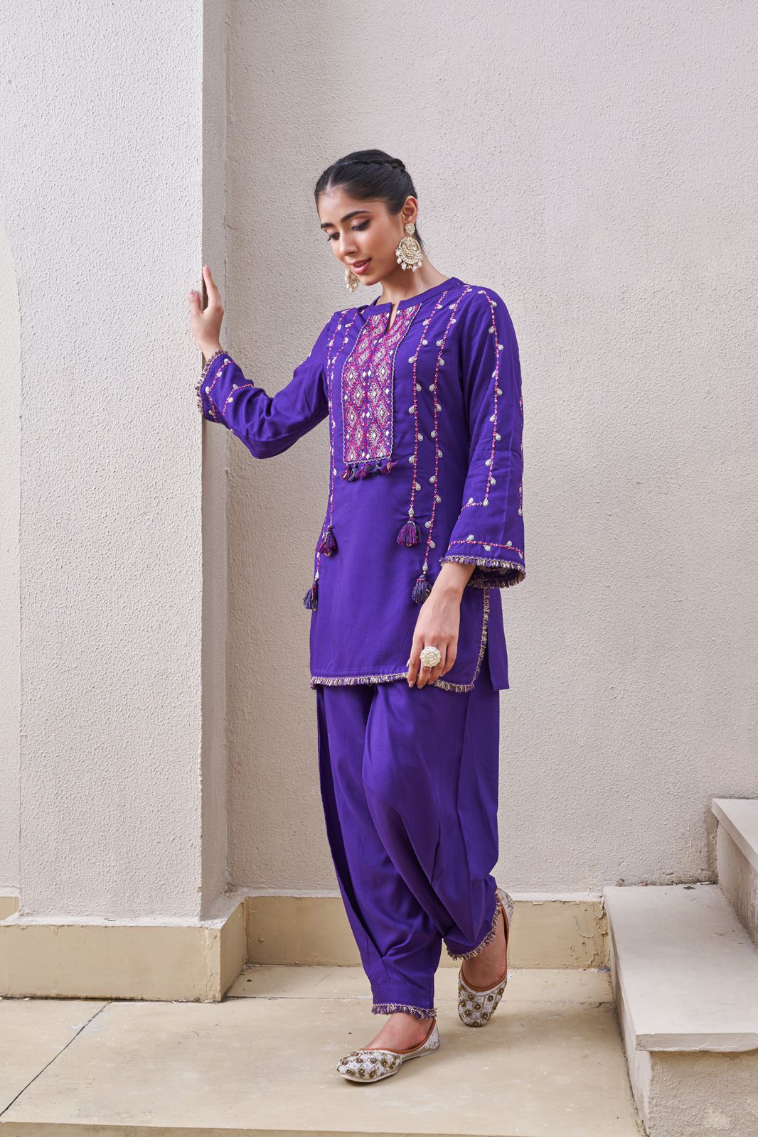 Gulnaar Two-Piece Embroidered Coord set - The Jaipur Studio