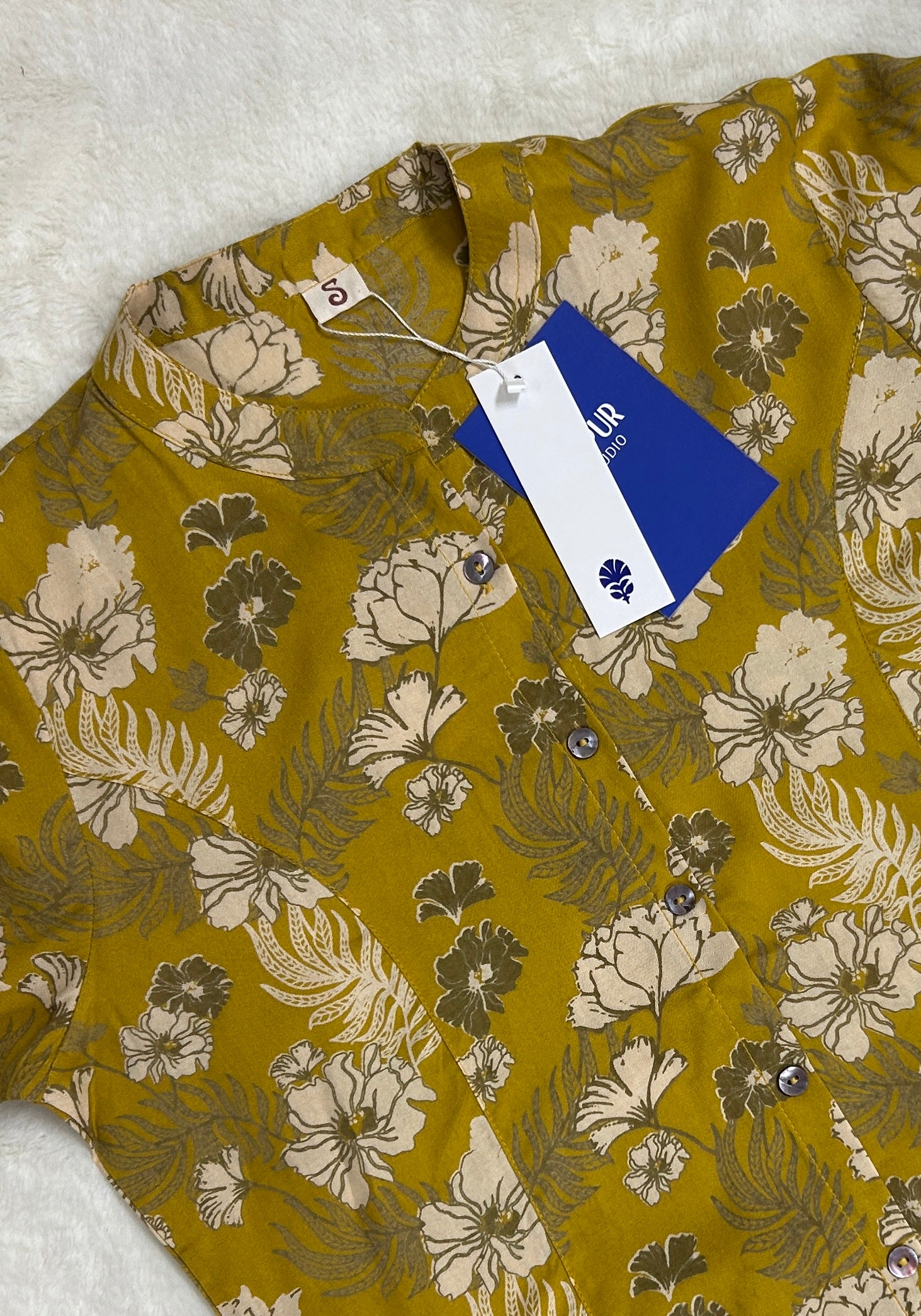 Mustard Breathable Rayon Casual Short Top - The Jaipur Studio