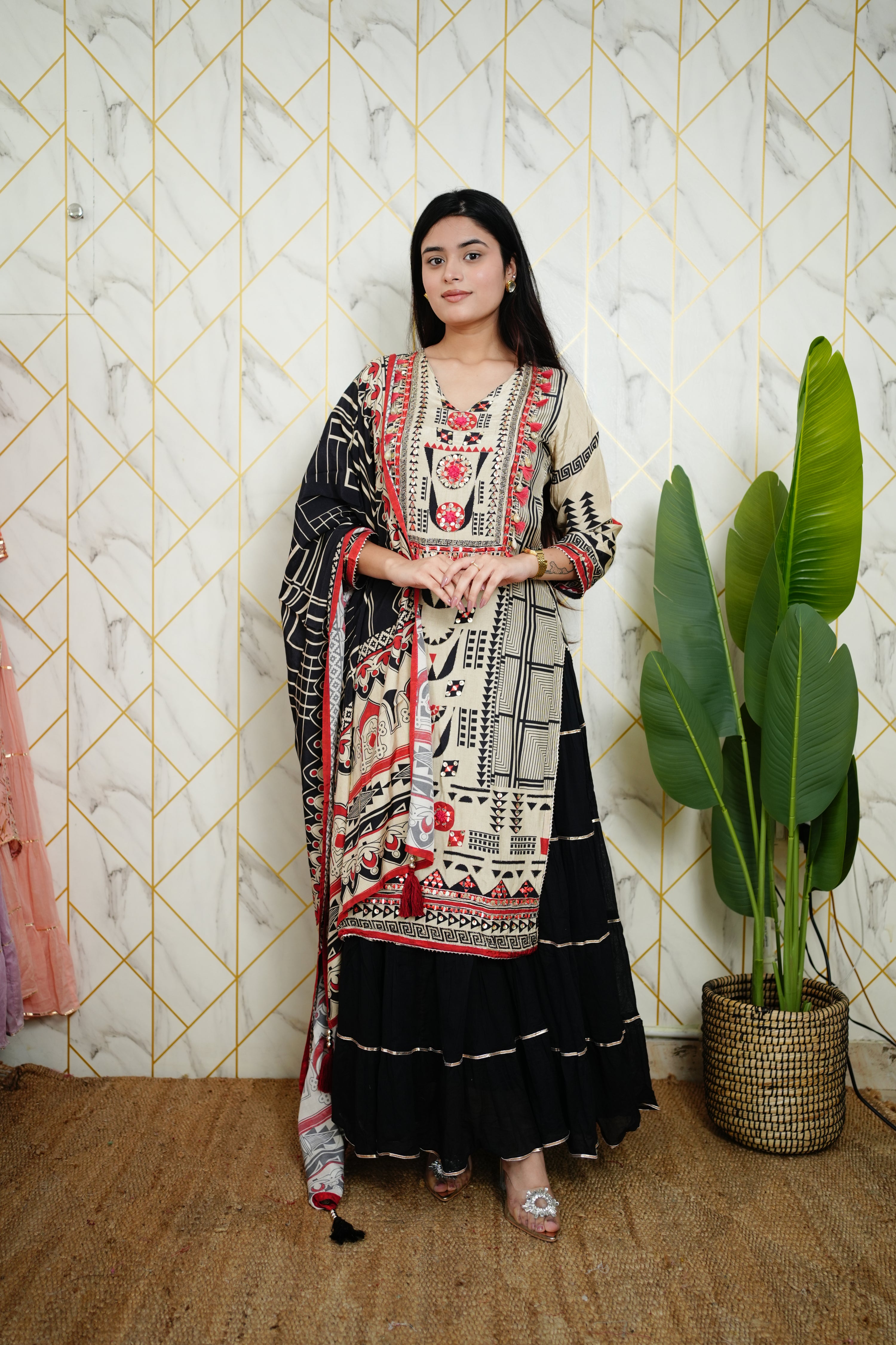 Faiza Muslin Double Layer Dupatta Set - The Jaipur Studio
