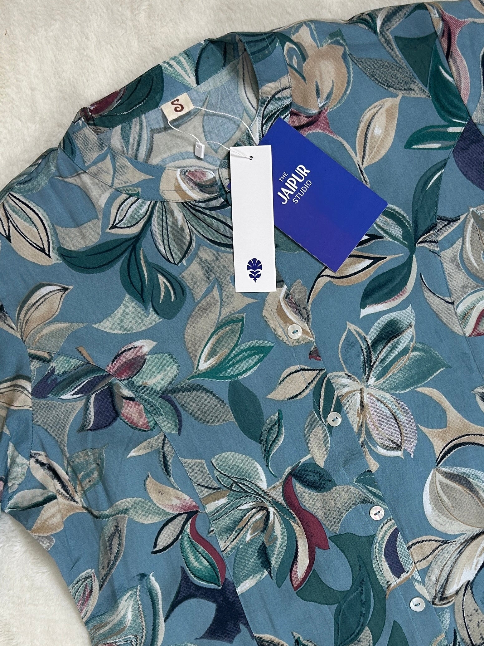 Blue Breathable Rayon Casual Short Top - The Jaipur Studio