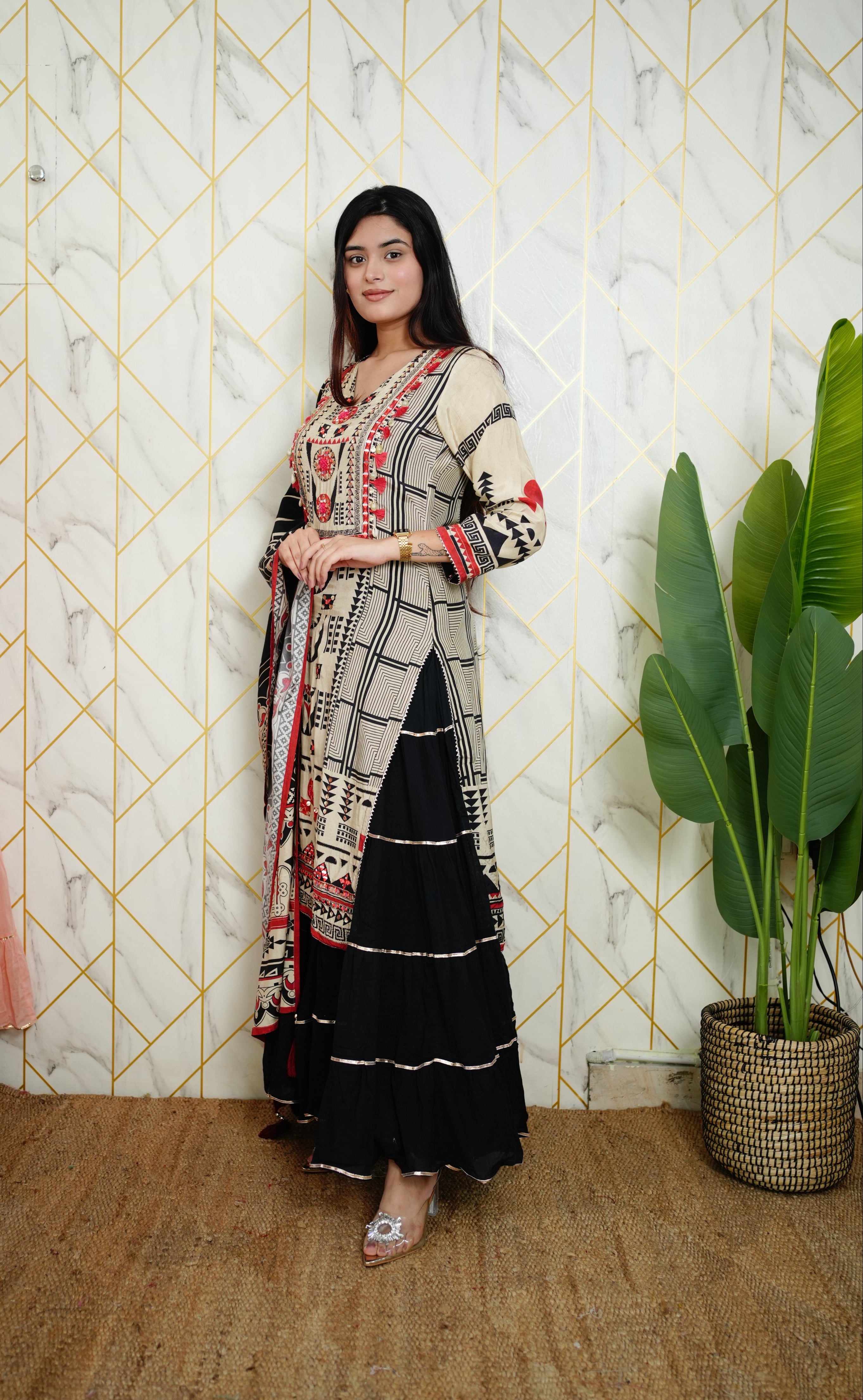 Faiza Muslin Double Layer Dupatta Set - The Jaipur Studio