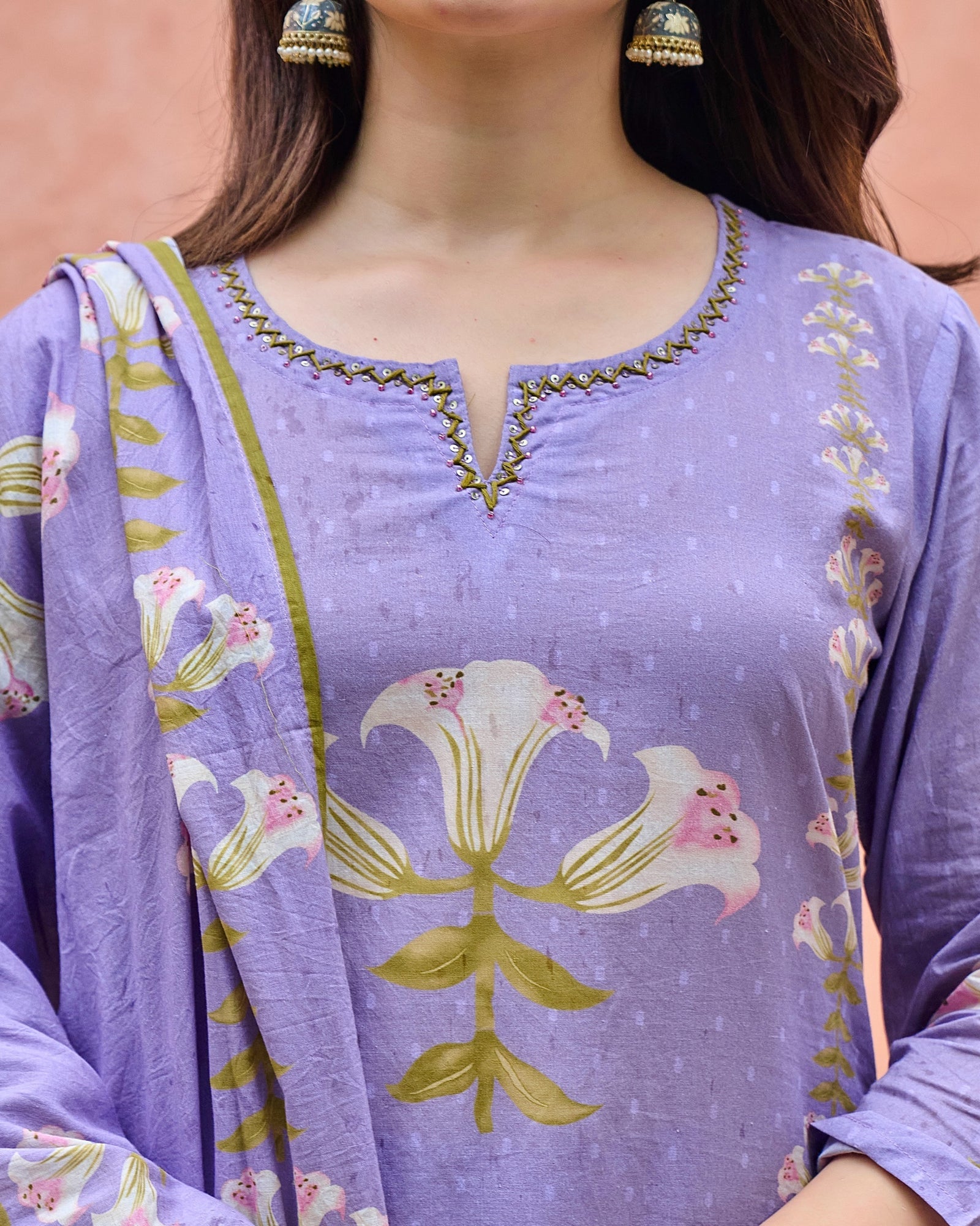 Reem Lily Cotton HandEmbroidered Pant Set - The Jaipur Studio