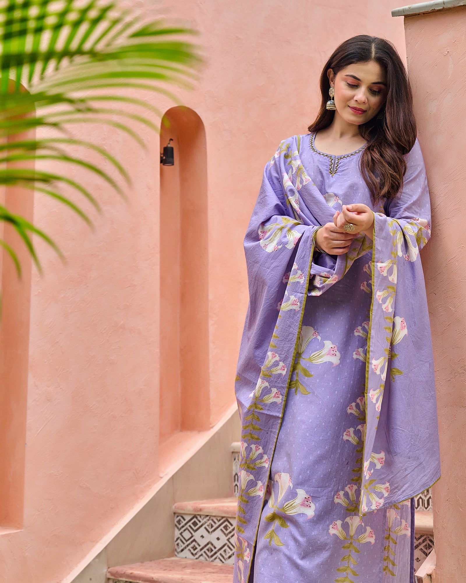 Reem Lily Cotton HandEmbroidered Pant Set - The Jaipur Studio