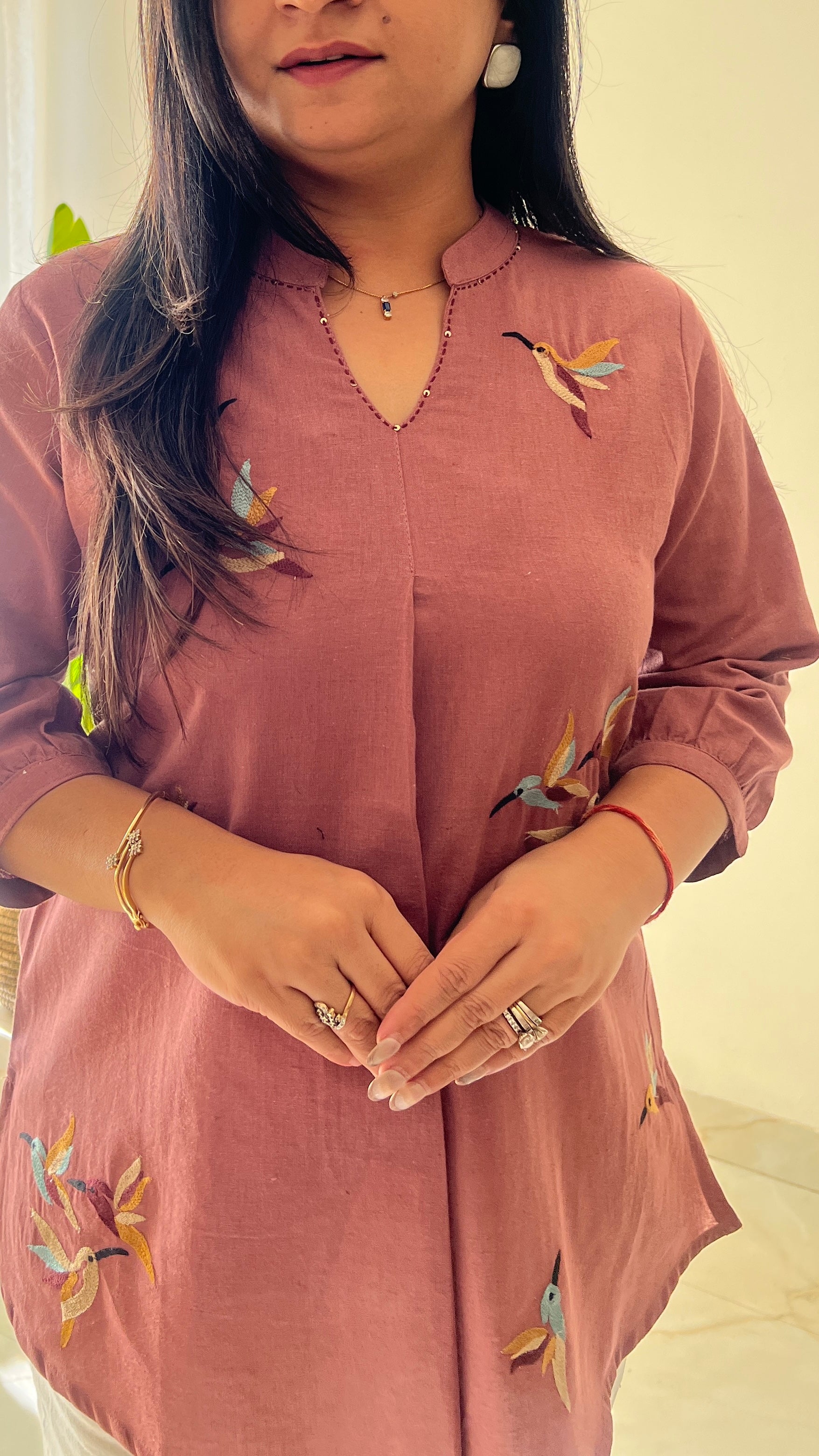 Kashi Cotton Embroidered Short Top