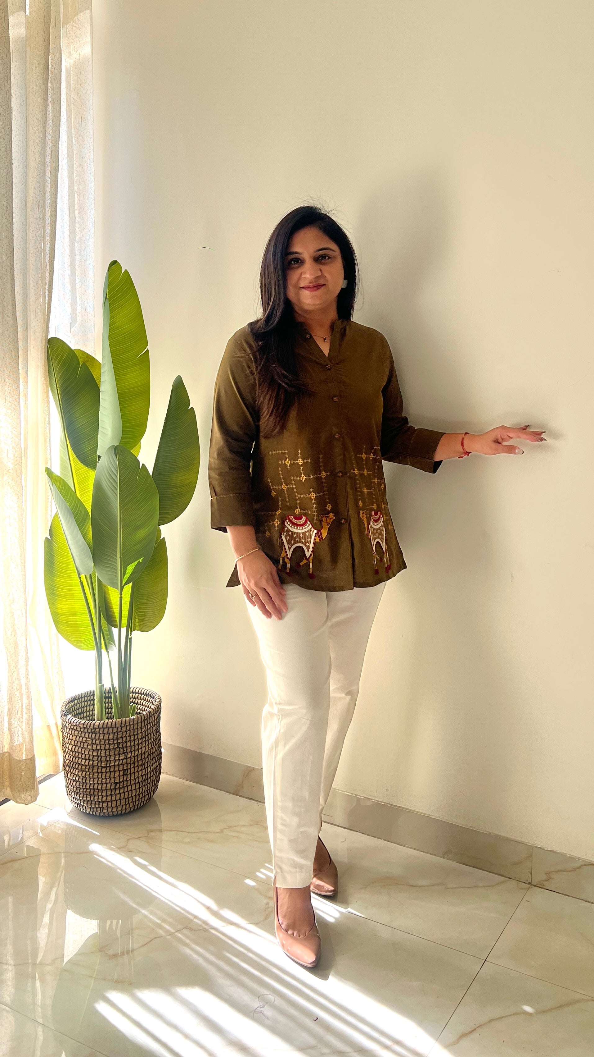Roop Cotton Embroidered Short Top