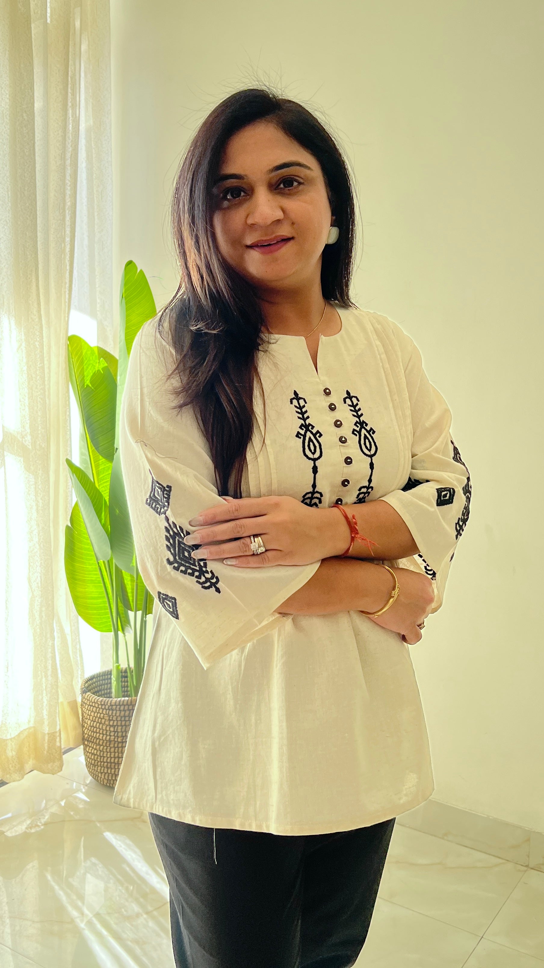 Hema Cotton Embroidered Short Top