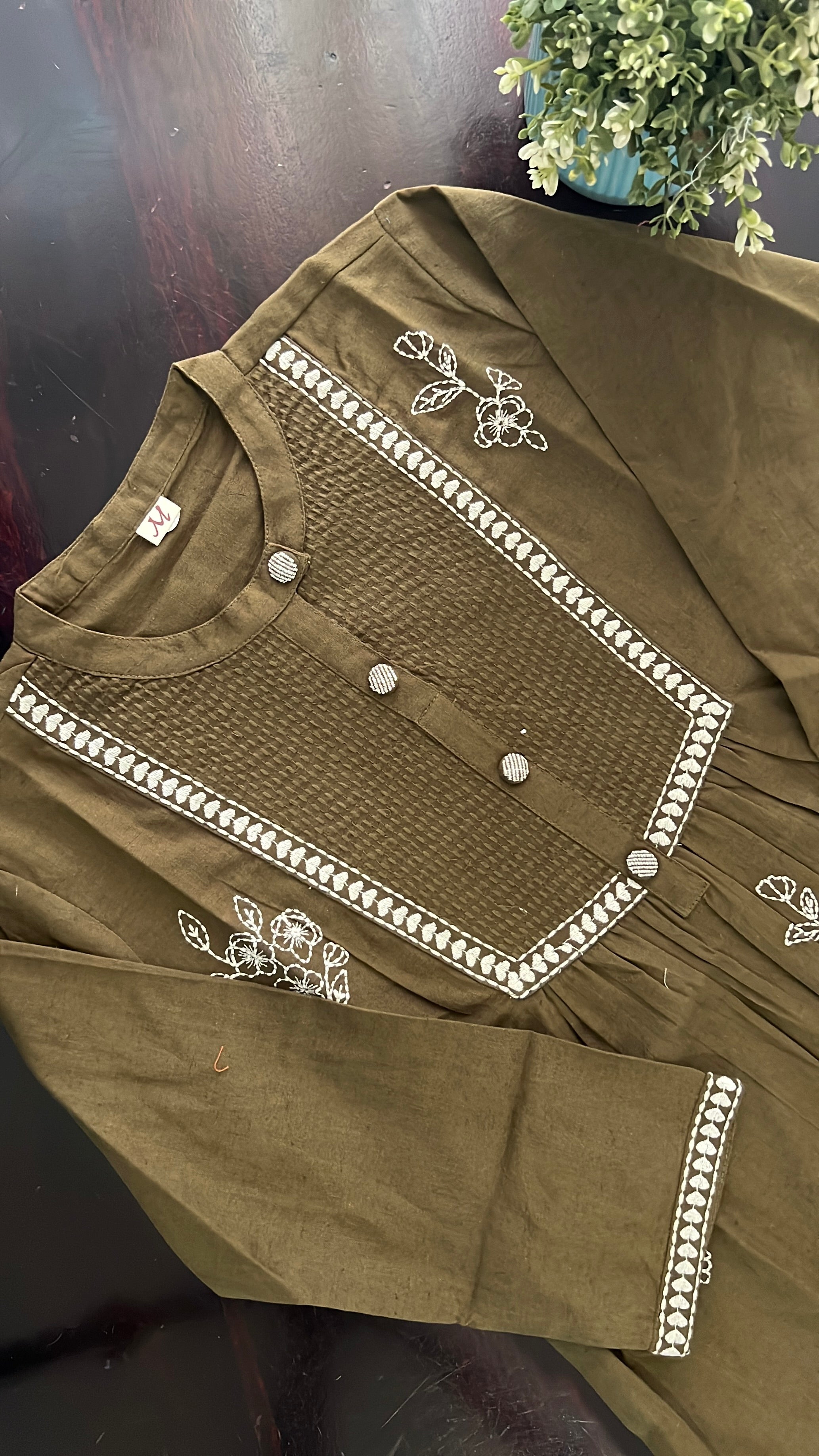 Tarini A-line cotton Embroidered Short Top