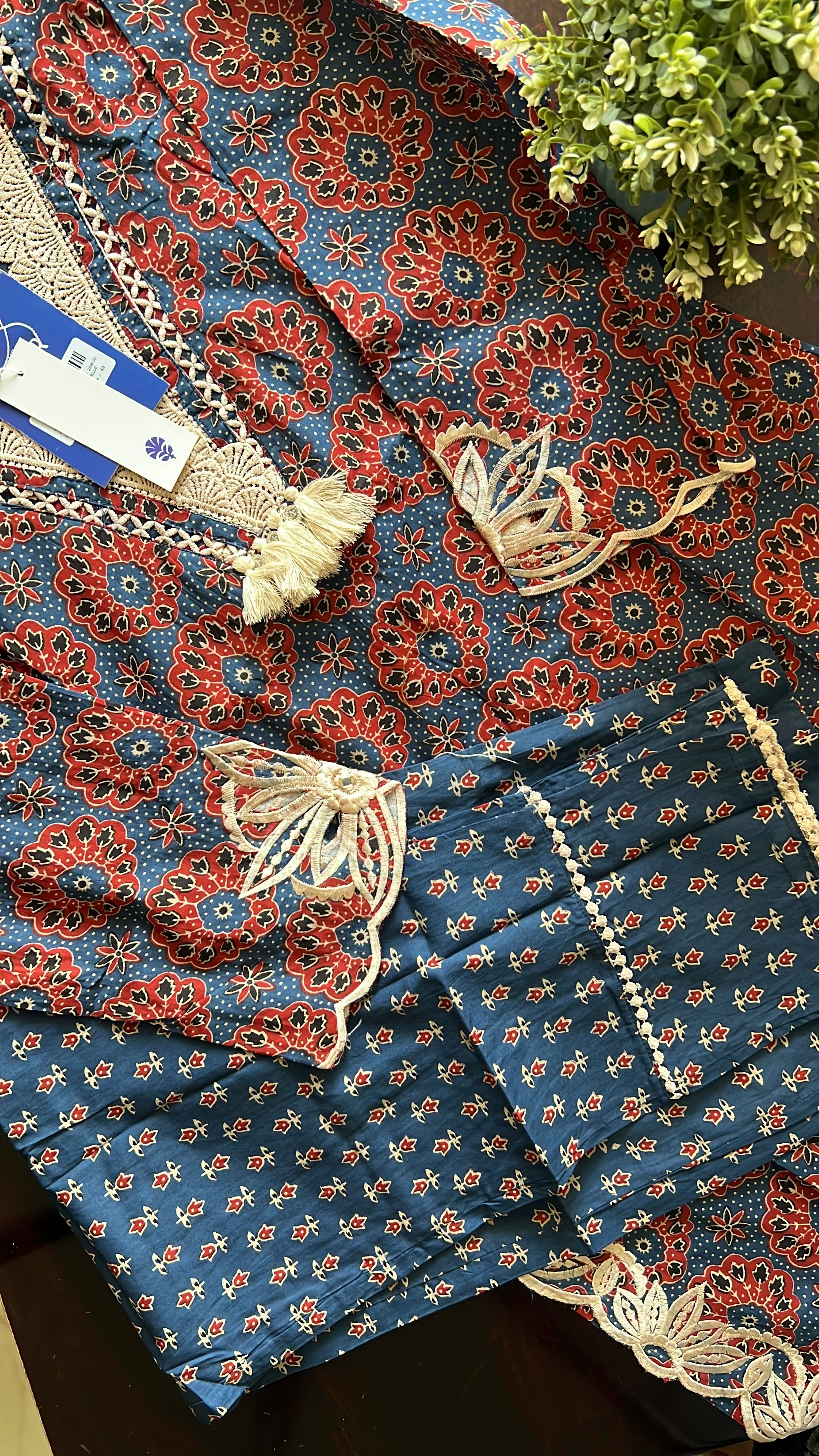 Driti Cotton Cutwork Detailed Pant set