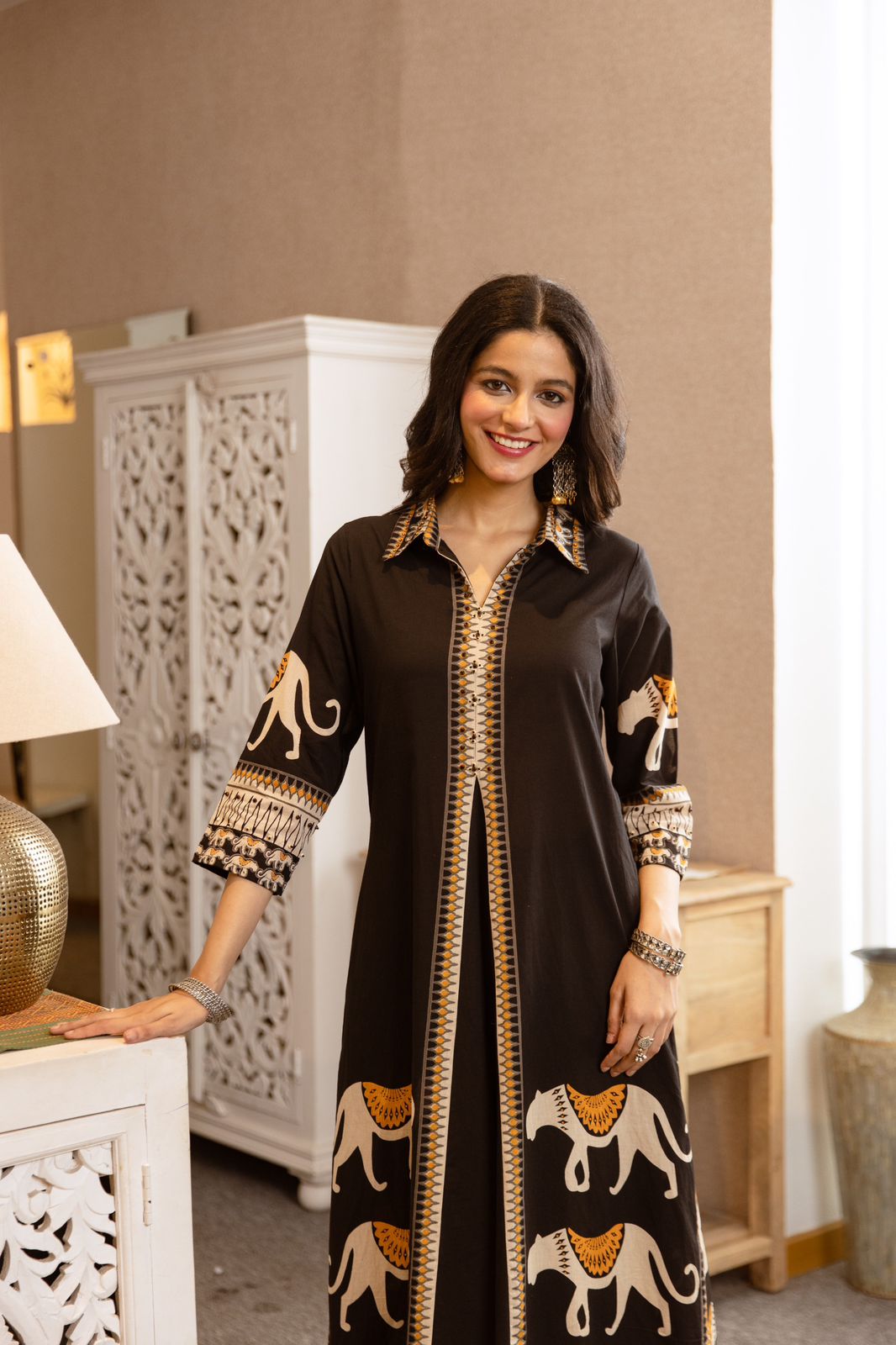 Kiara Tribal Bagh Cotton BeadWork Pant Set