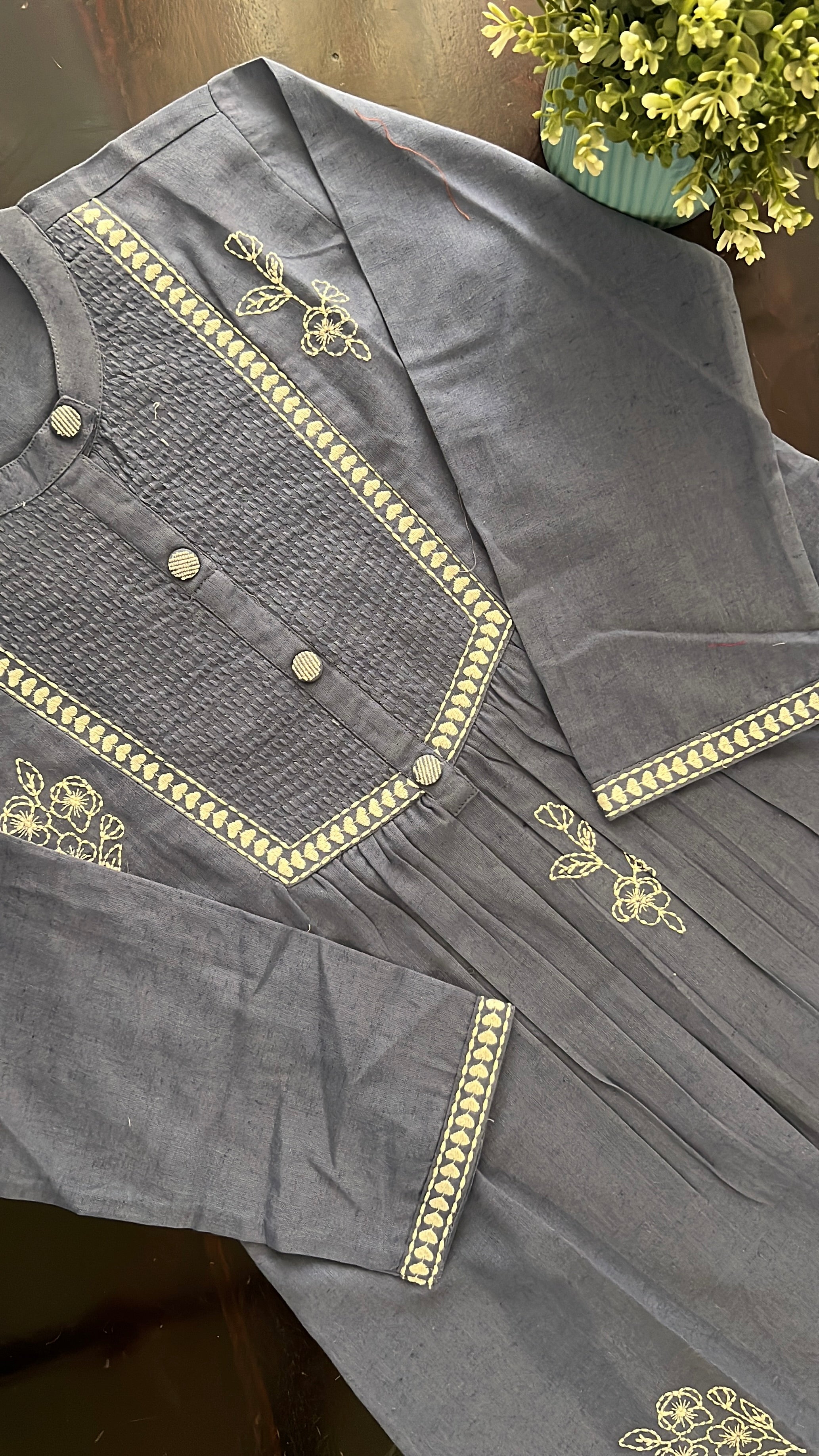 Tarini A-line cotton Embroidered Short Top