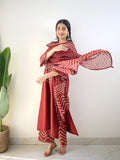 Sanchi Cotton Bandhani Straight Pant Set