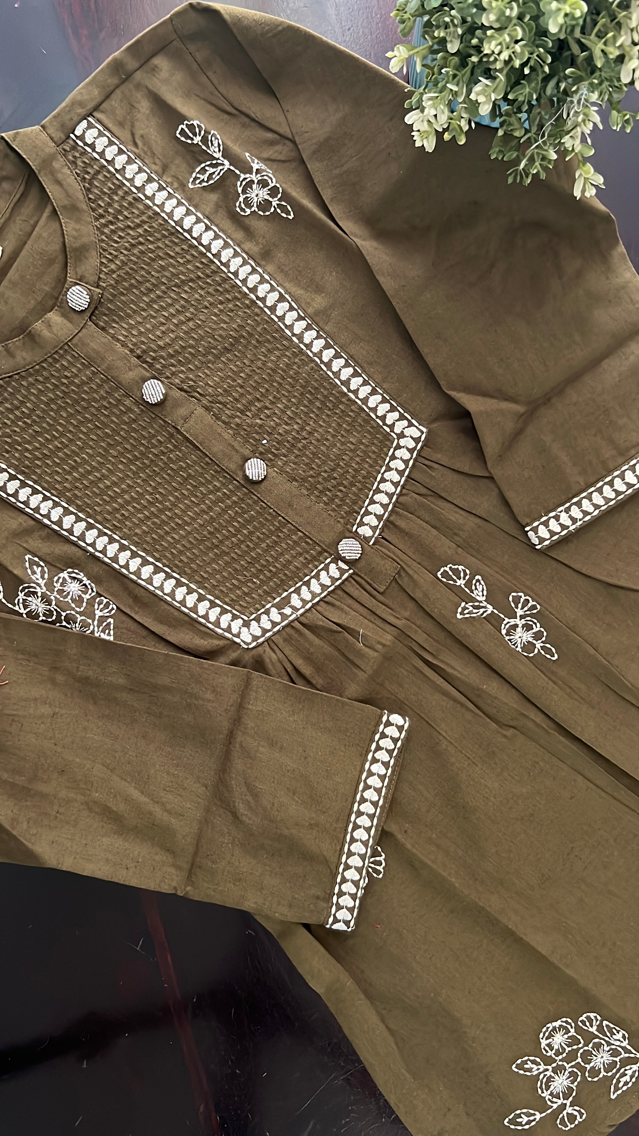 Tarini A-line cotton Embroidered Short Top