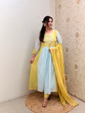 Vareeha Mul Chanderi HandEmbroidered A-line Dupatta Set