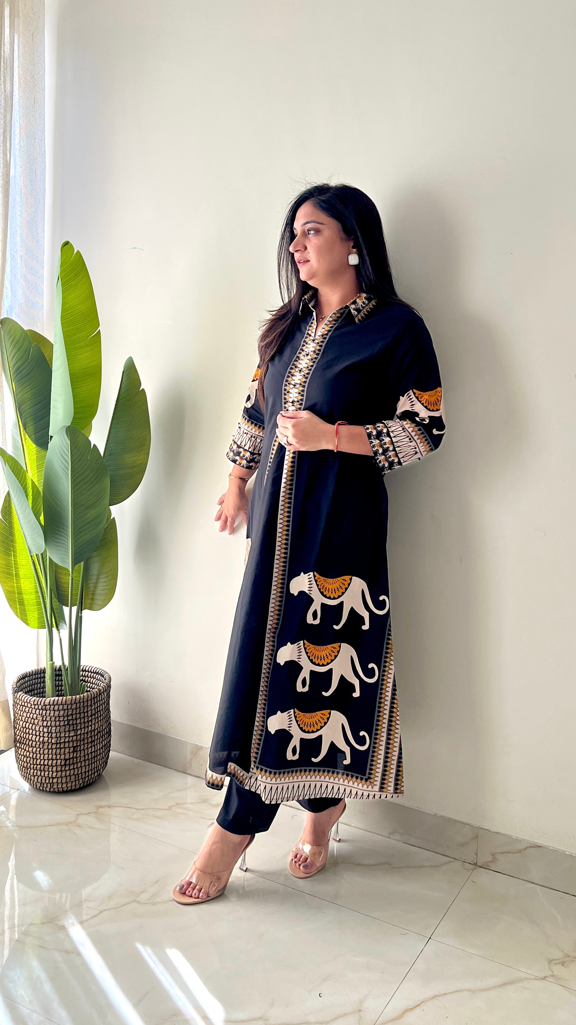 Kiara Tribal Bagh Cotton BeadWork Pant Set