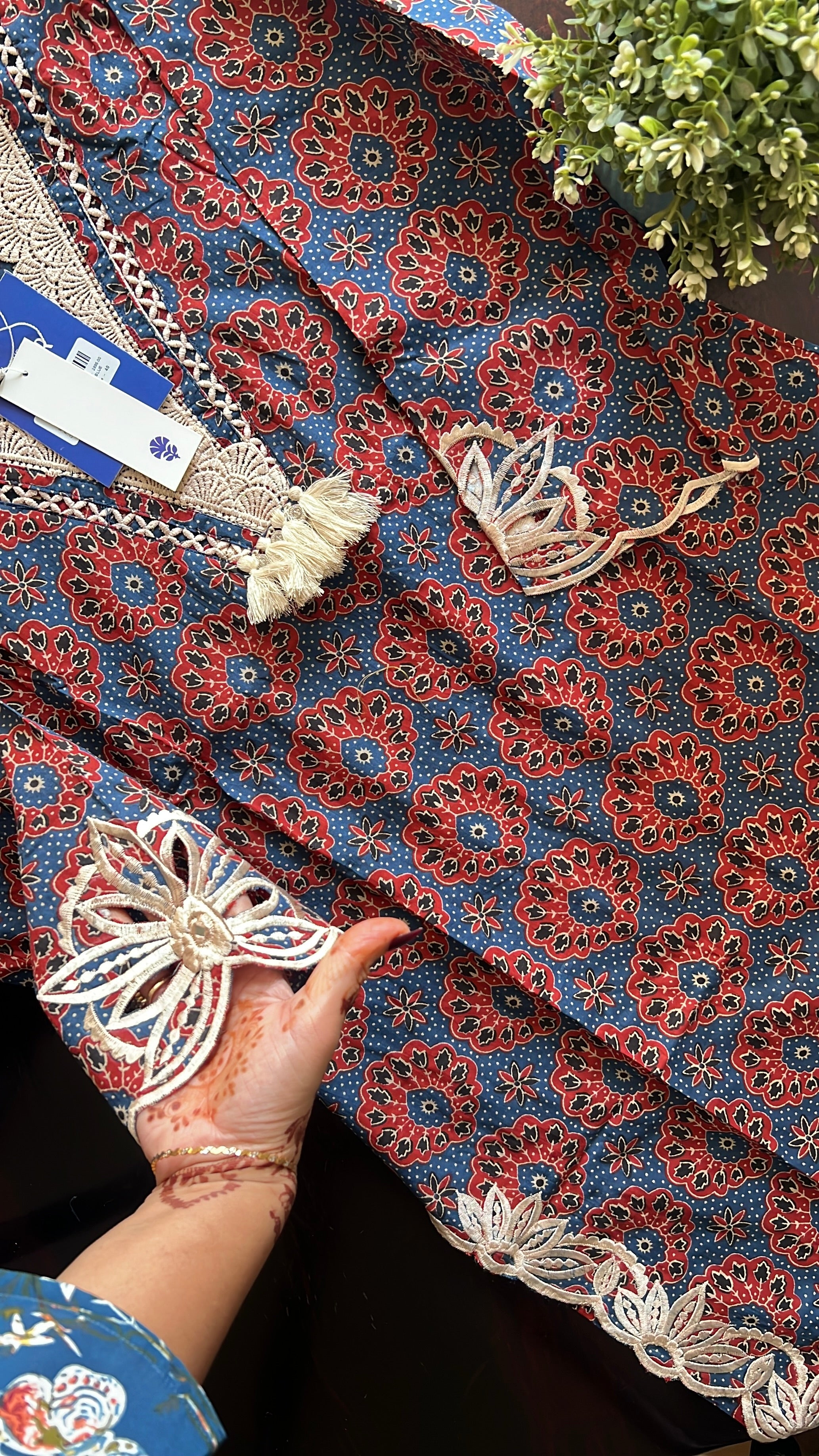 Driti Cotton Cutwork Detailed Pant set - The Jaipur Studio