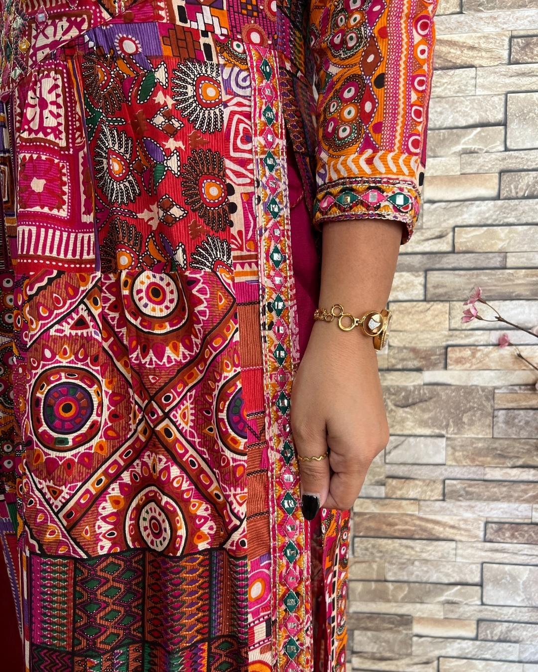 Lures Cotton Multicolored Nyra Cut Pant set - The Jaipur Studio