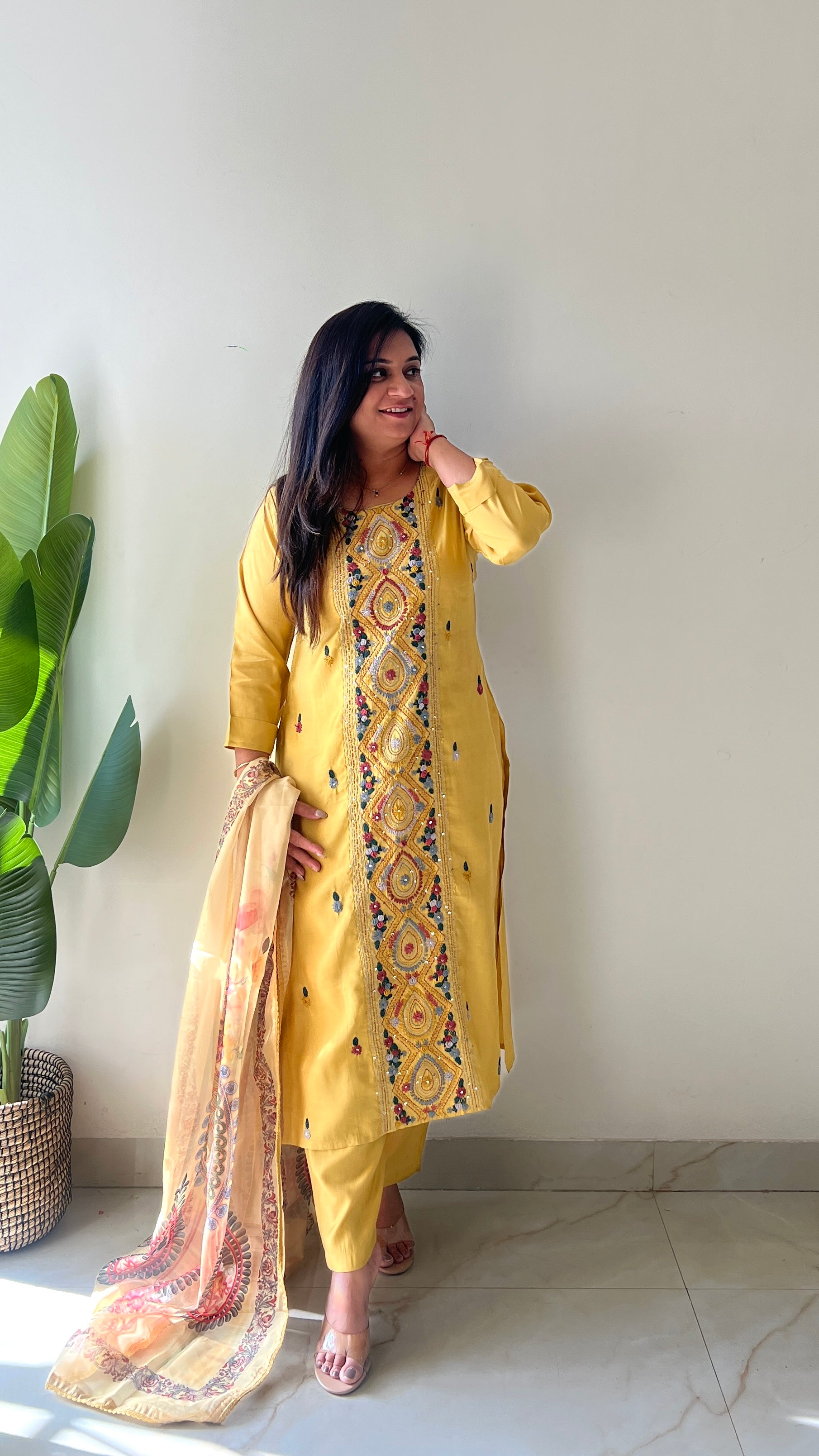 Rubina Modal Silk HandEmbroidered Dupatta Set