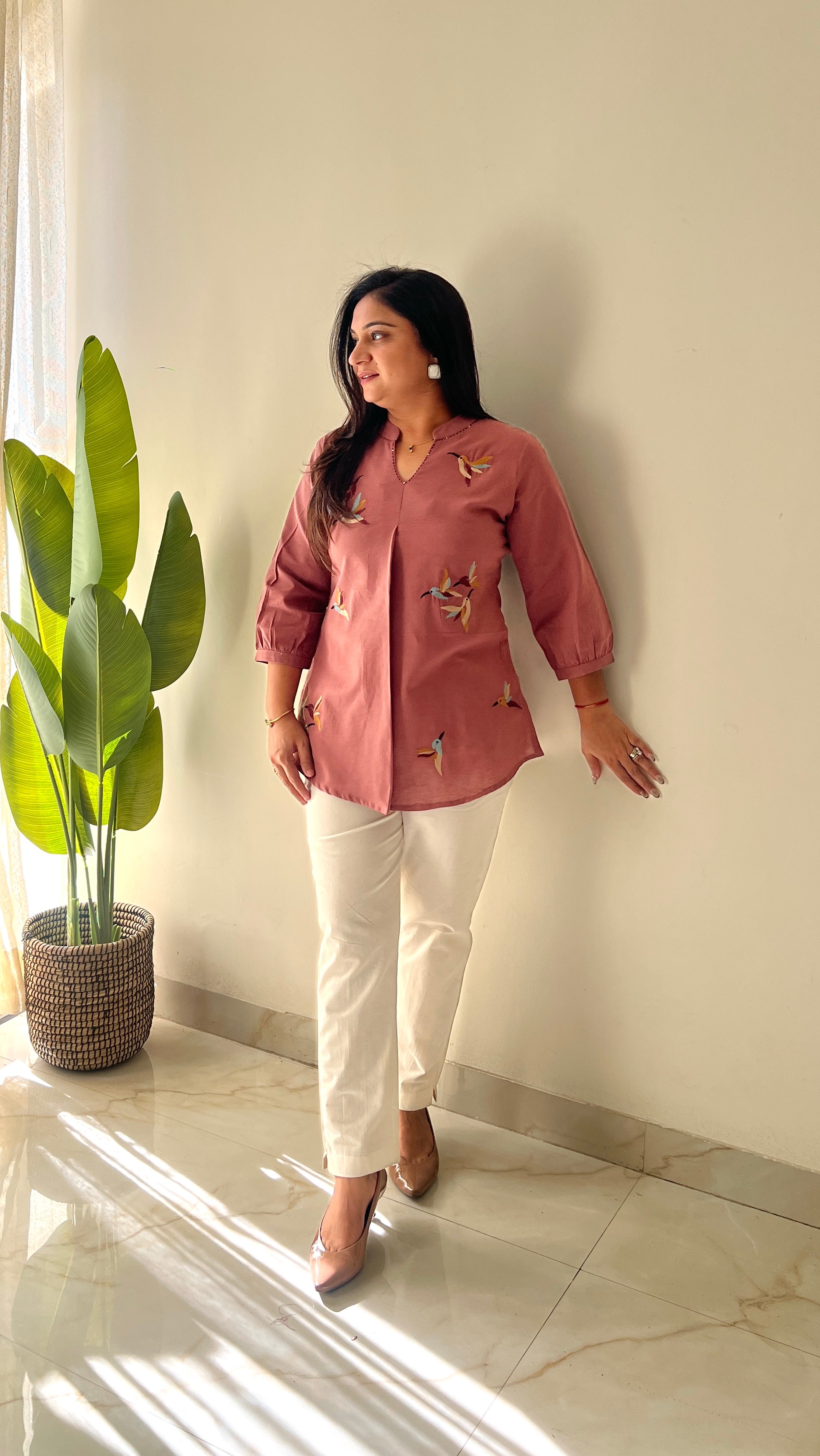 Kashi Cotton Embroidered Short Top