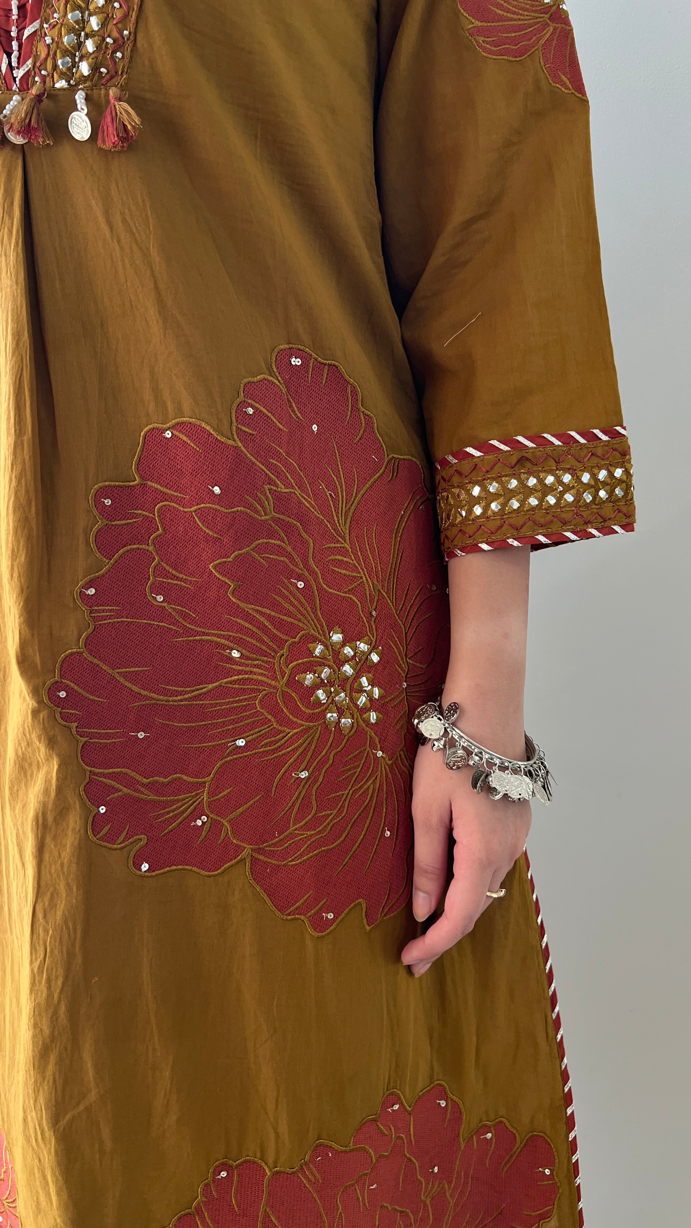 Moksha Embroidered Cotton A-line Plazo Set - The Jaipur Studio