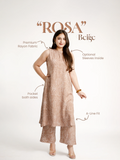 Rosa Beige Geometric Floral Rayon A-line Coord Set