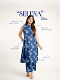 Selena Blue Rayon A-line Coord Set
