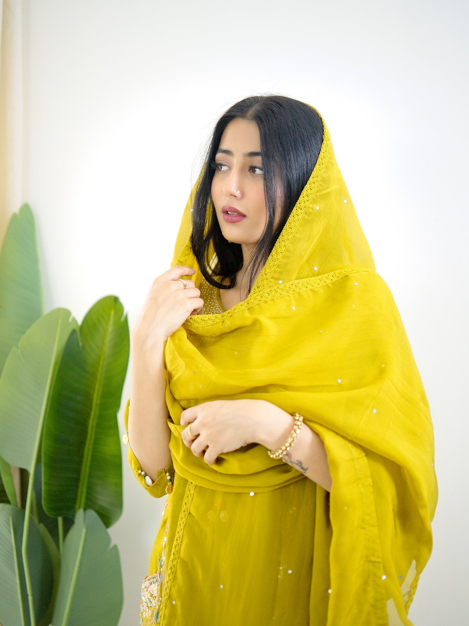 Sia Green Silk Festive HandEmbroidered Pant Set