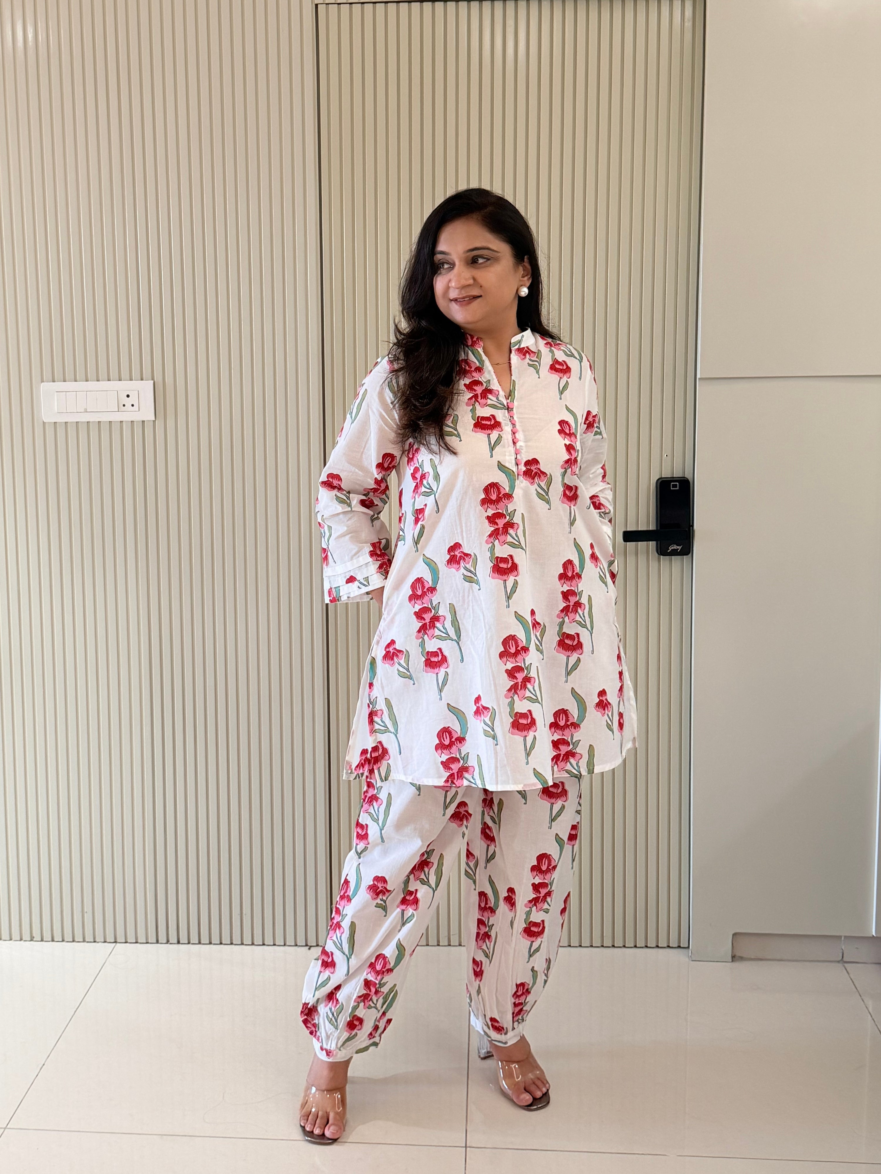 Gulbahar Cotton Floral A-line Coord Set