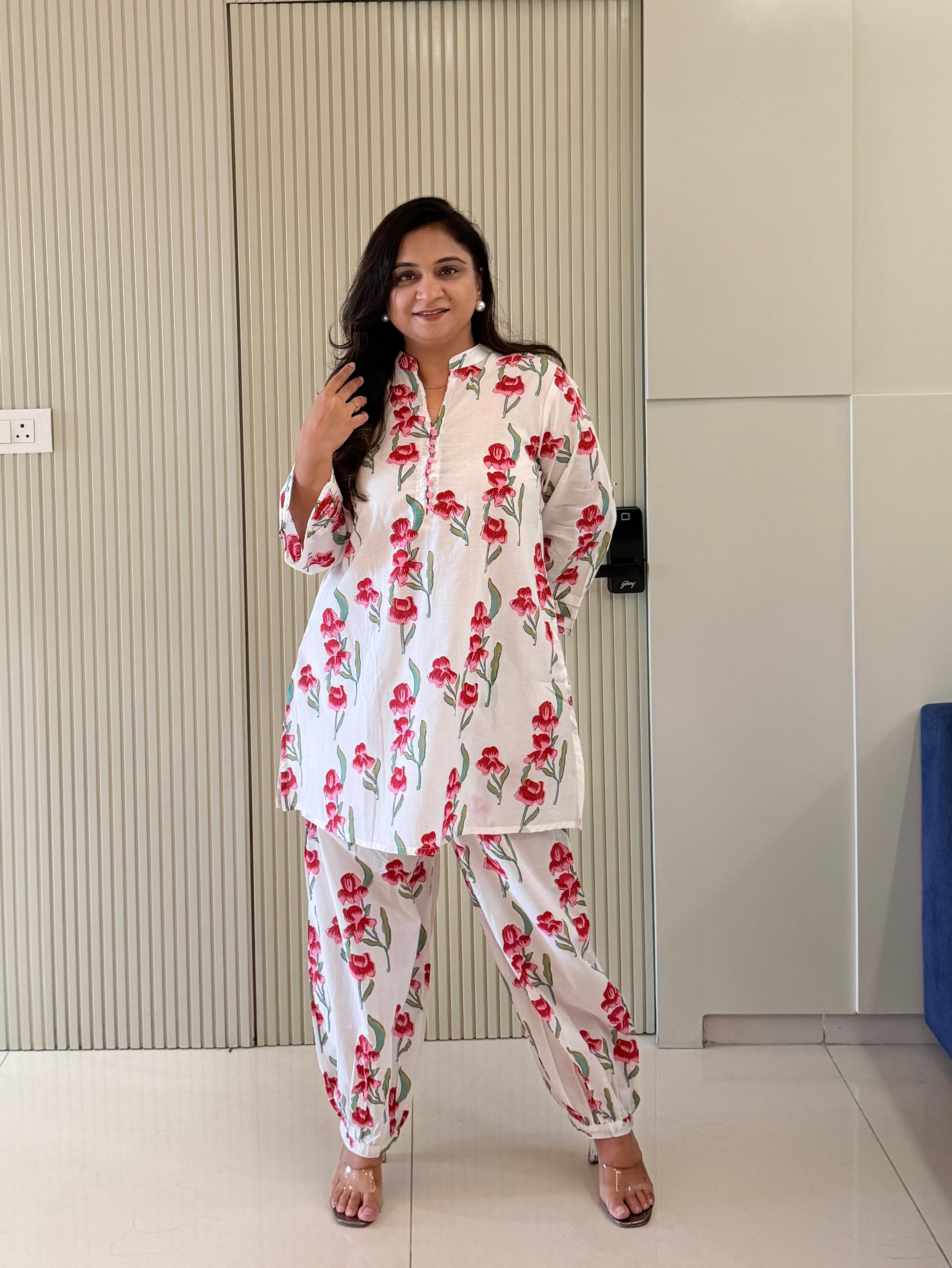Gulbahar Cotton Floral A-line Coord Set