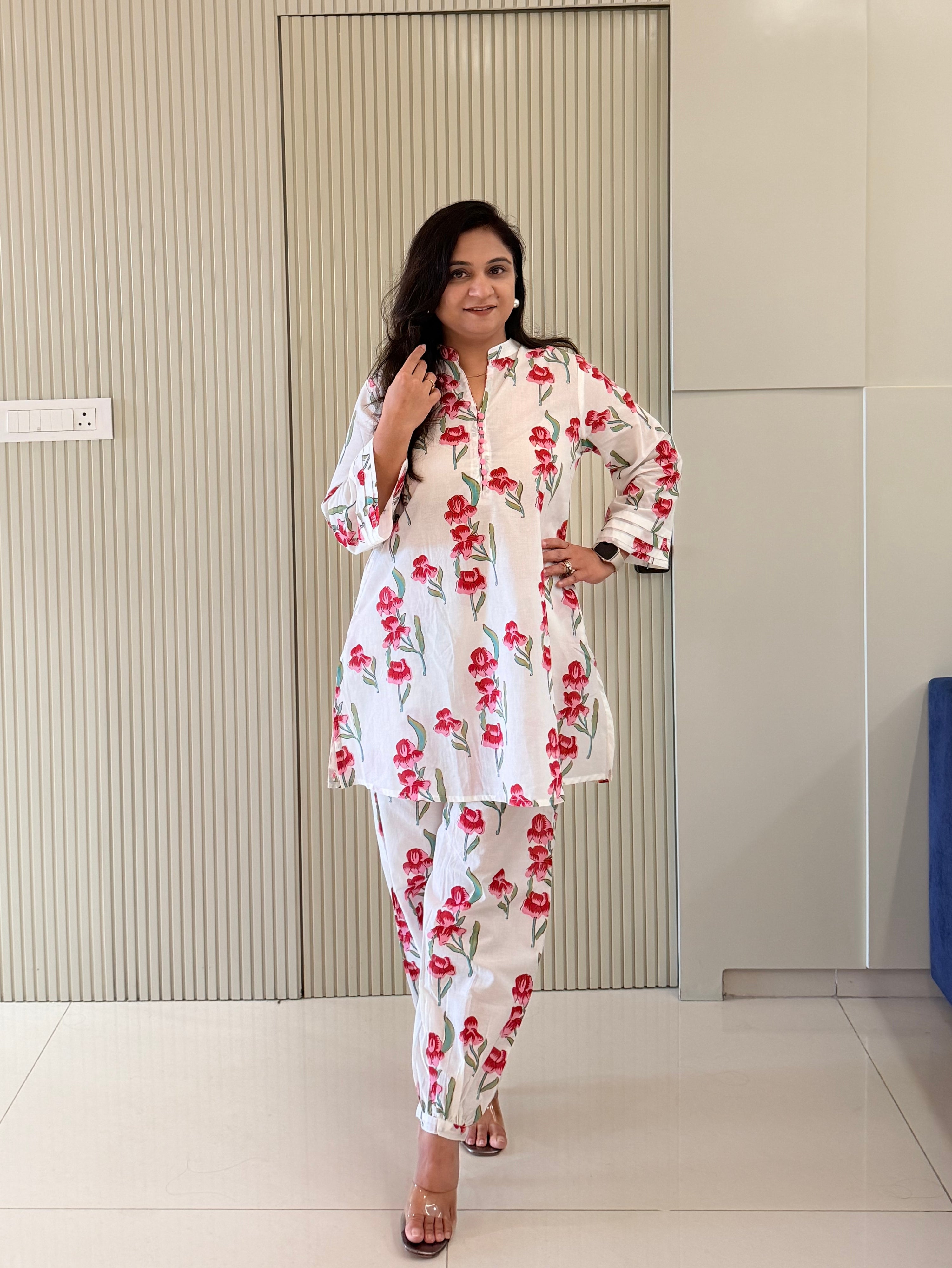Gulbahar Cotton Floral A-line Coord Set