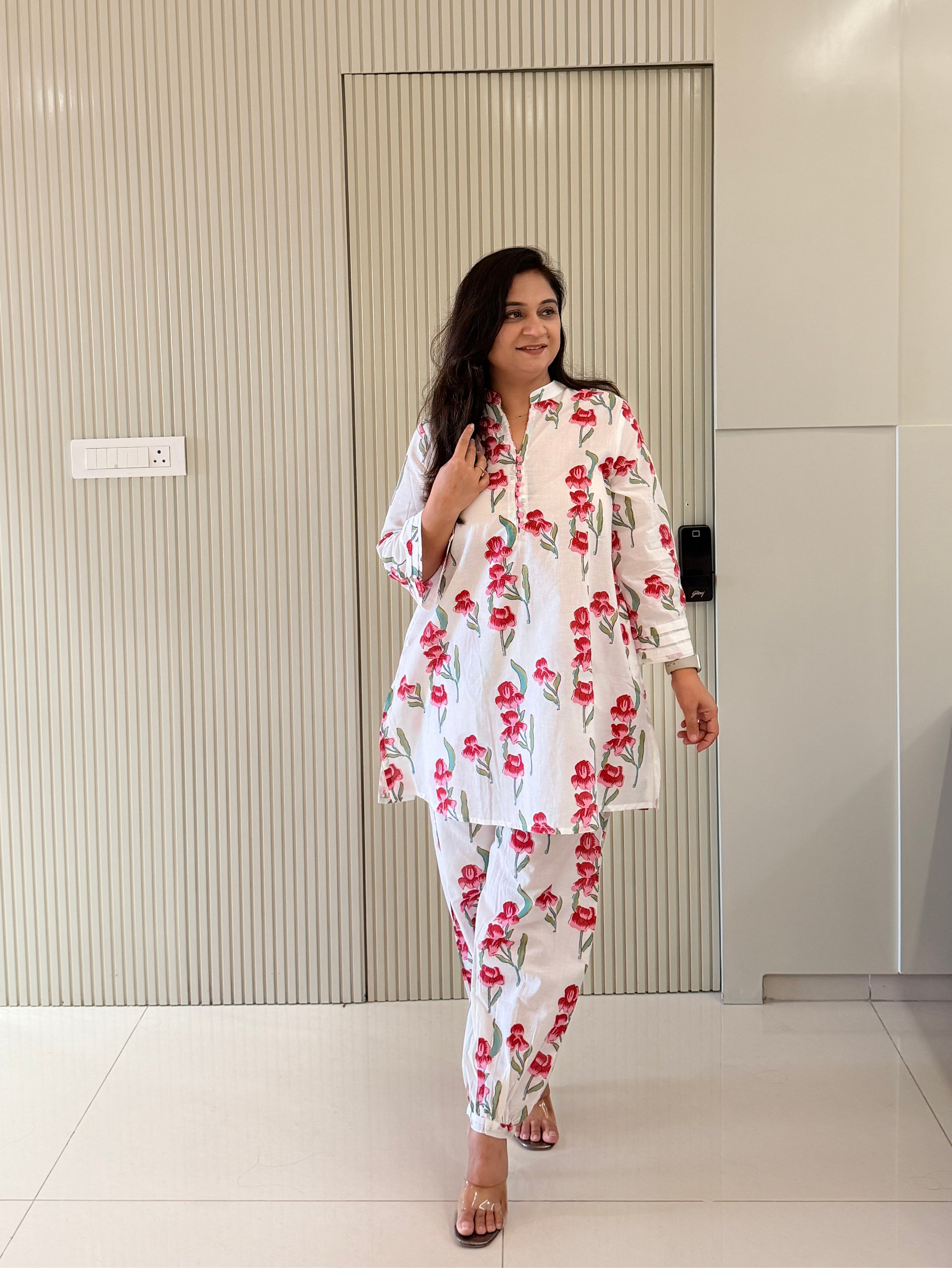 Gulbahar Cotton Floral A-line Coord Set