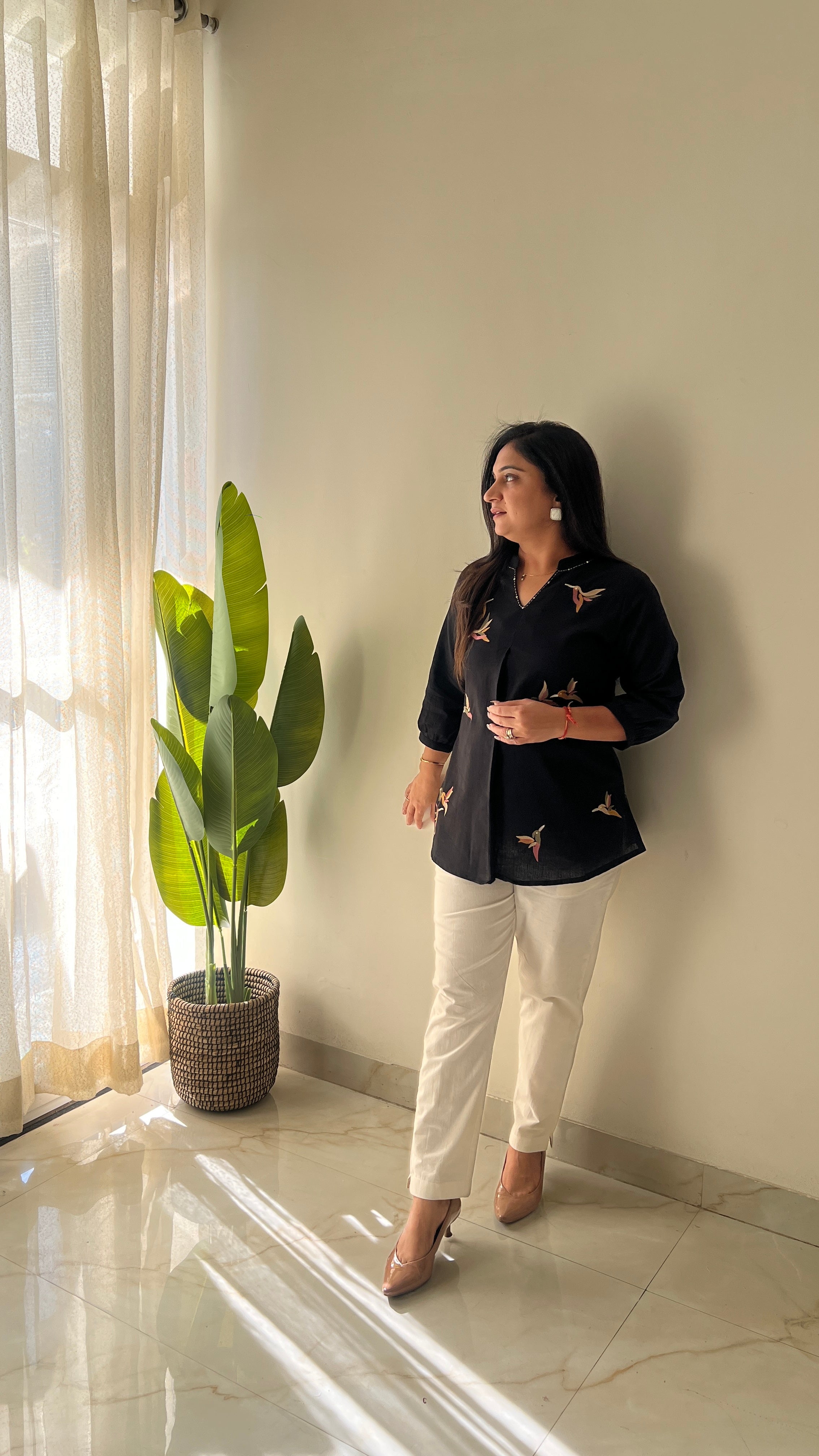 Kashi Cotton Embroidered Short Top