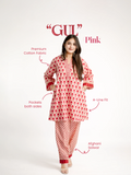 Gul Pink Cotton Handblock A-line Coord Set