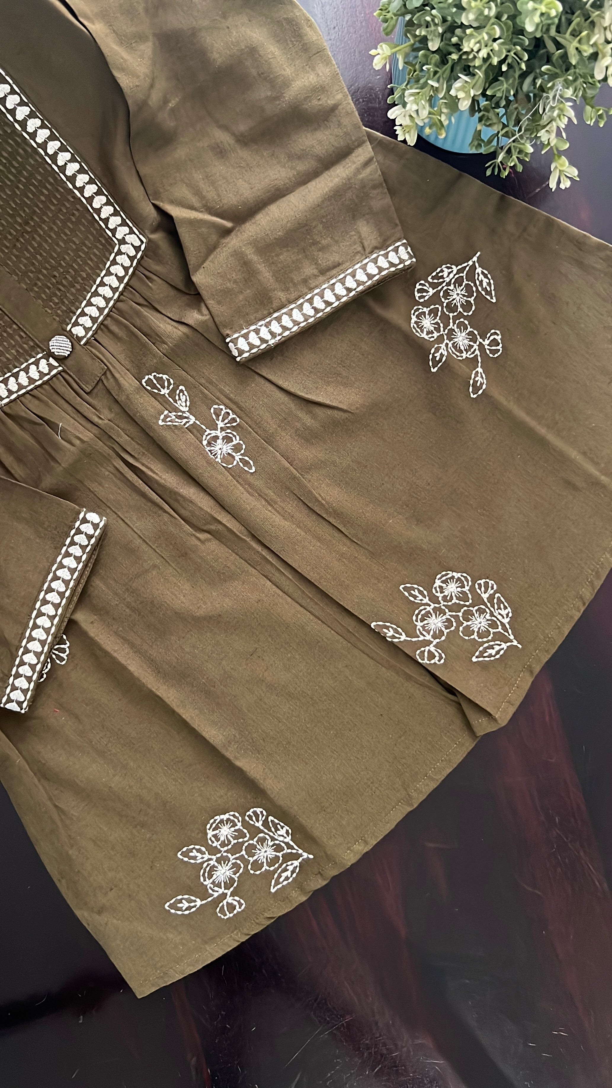 Tarini A-line cotton Embroidered Short Top