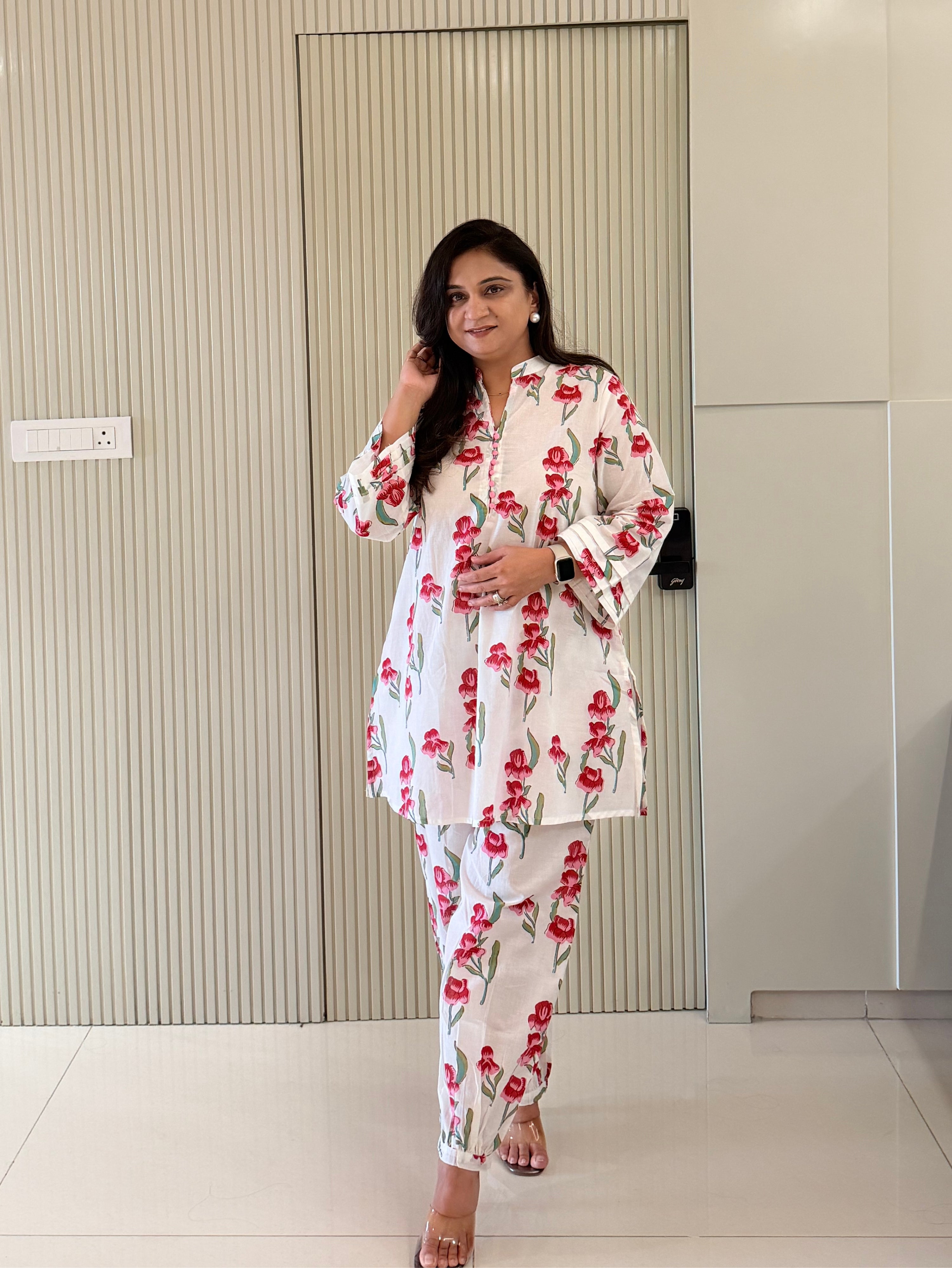 Gulbahar Cotton Floral A-line Coord Set