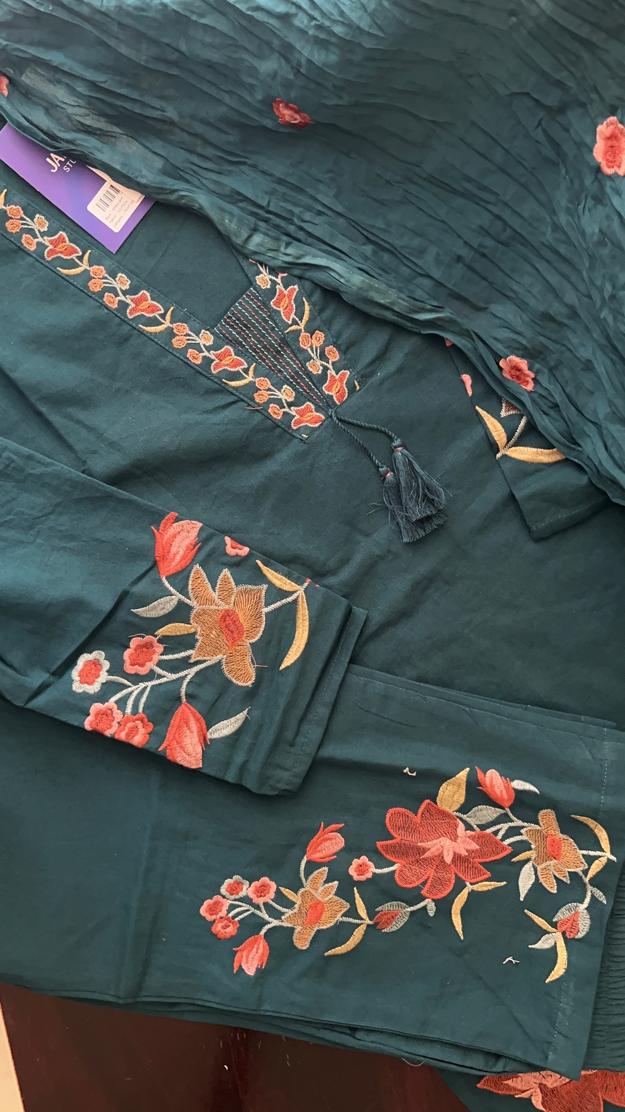 Nimrat Cotton Embroidered Pant Set - The Jaipur Studio