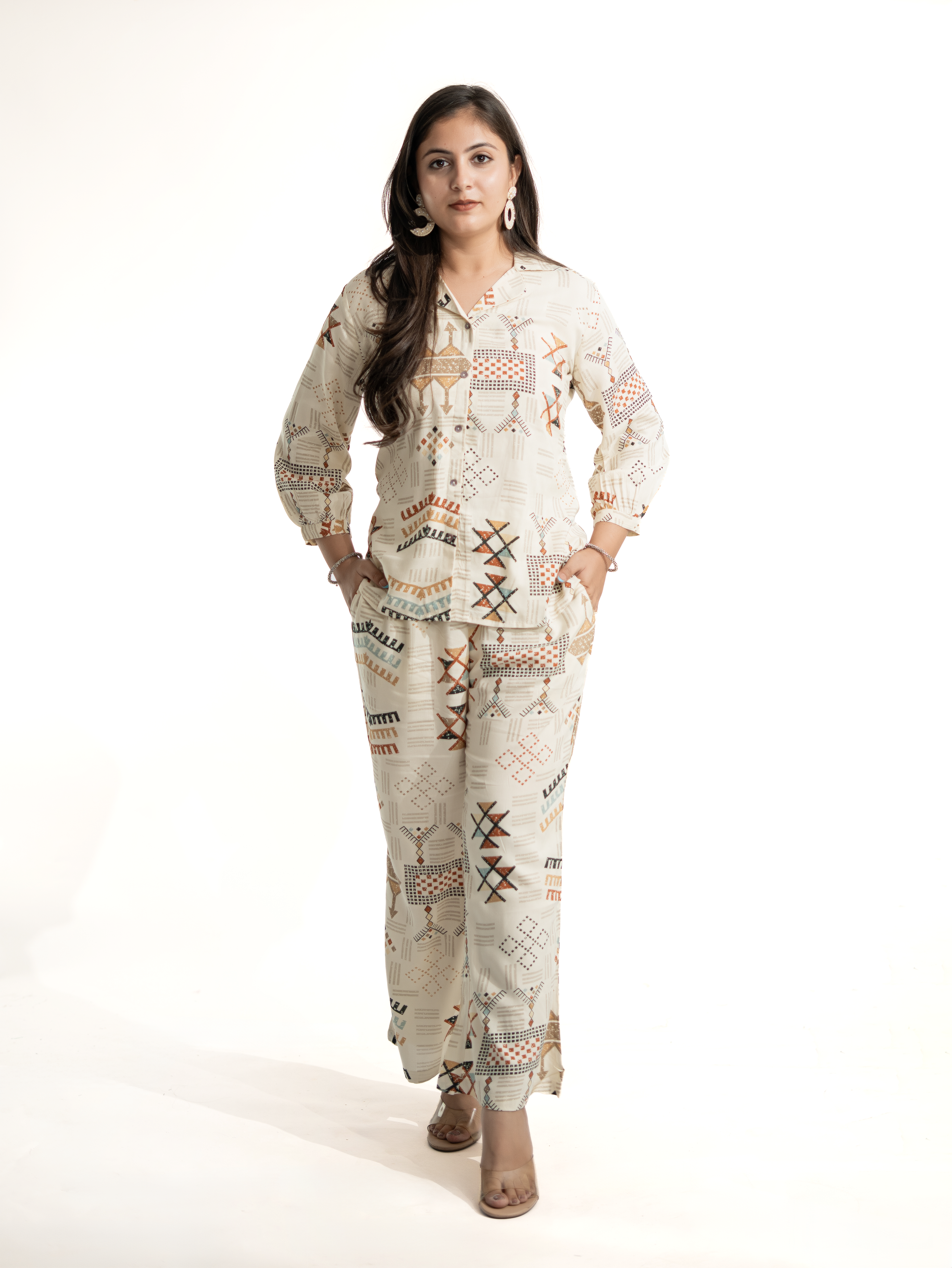 Jasmine Offwhite Multicolor Rayon Coord Set