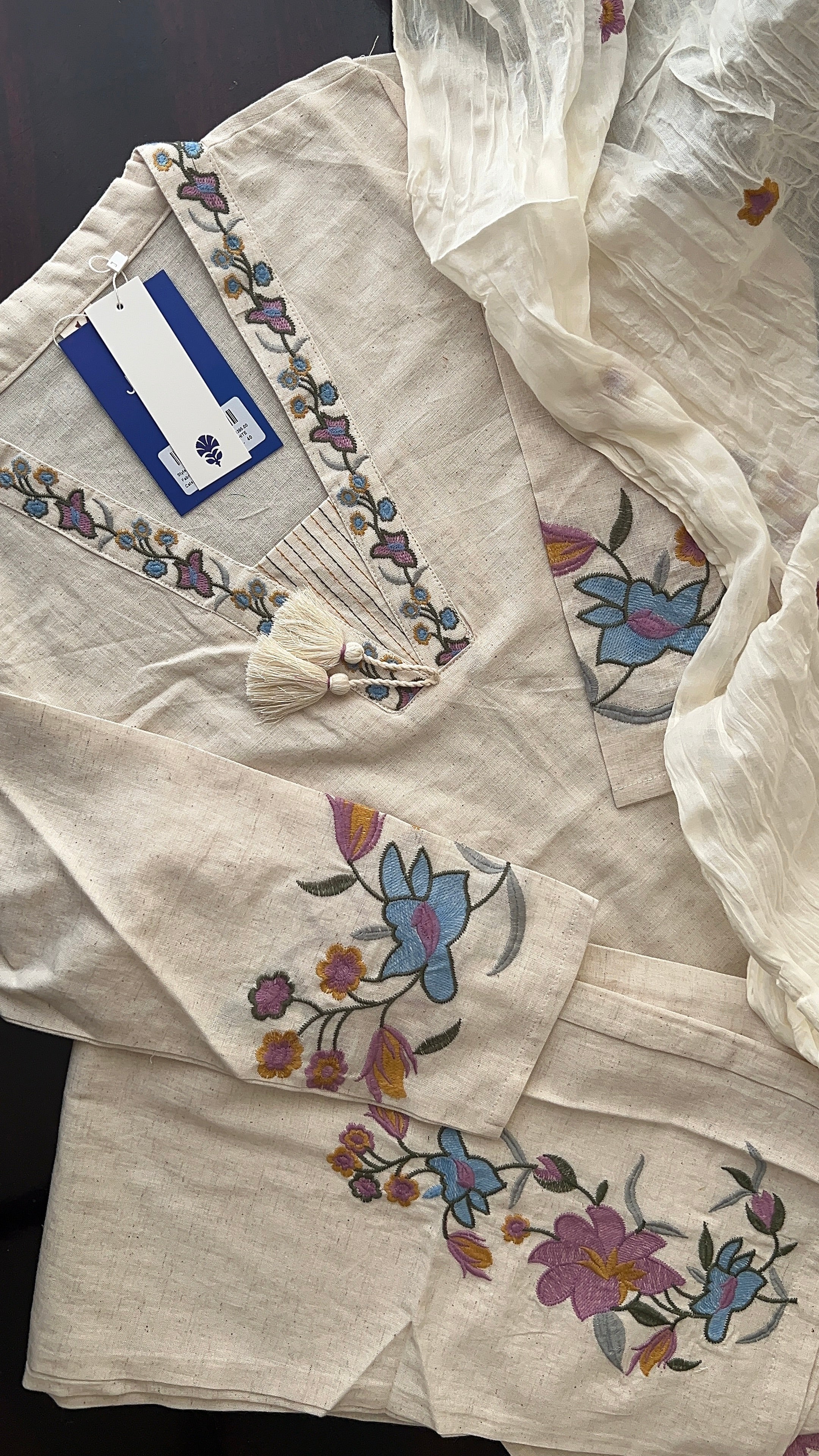 Nimrat Cotton Embroidered Pant Set - The Jaipur Studio