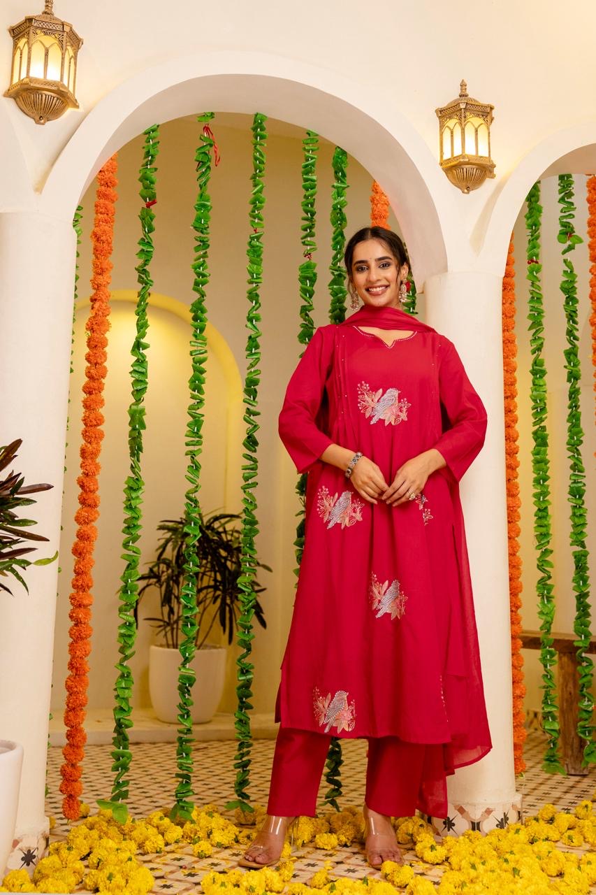 Roshni MulCotton Hand Detailed Pant Set