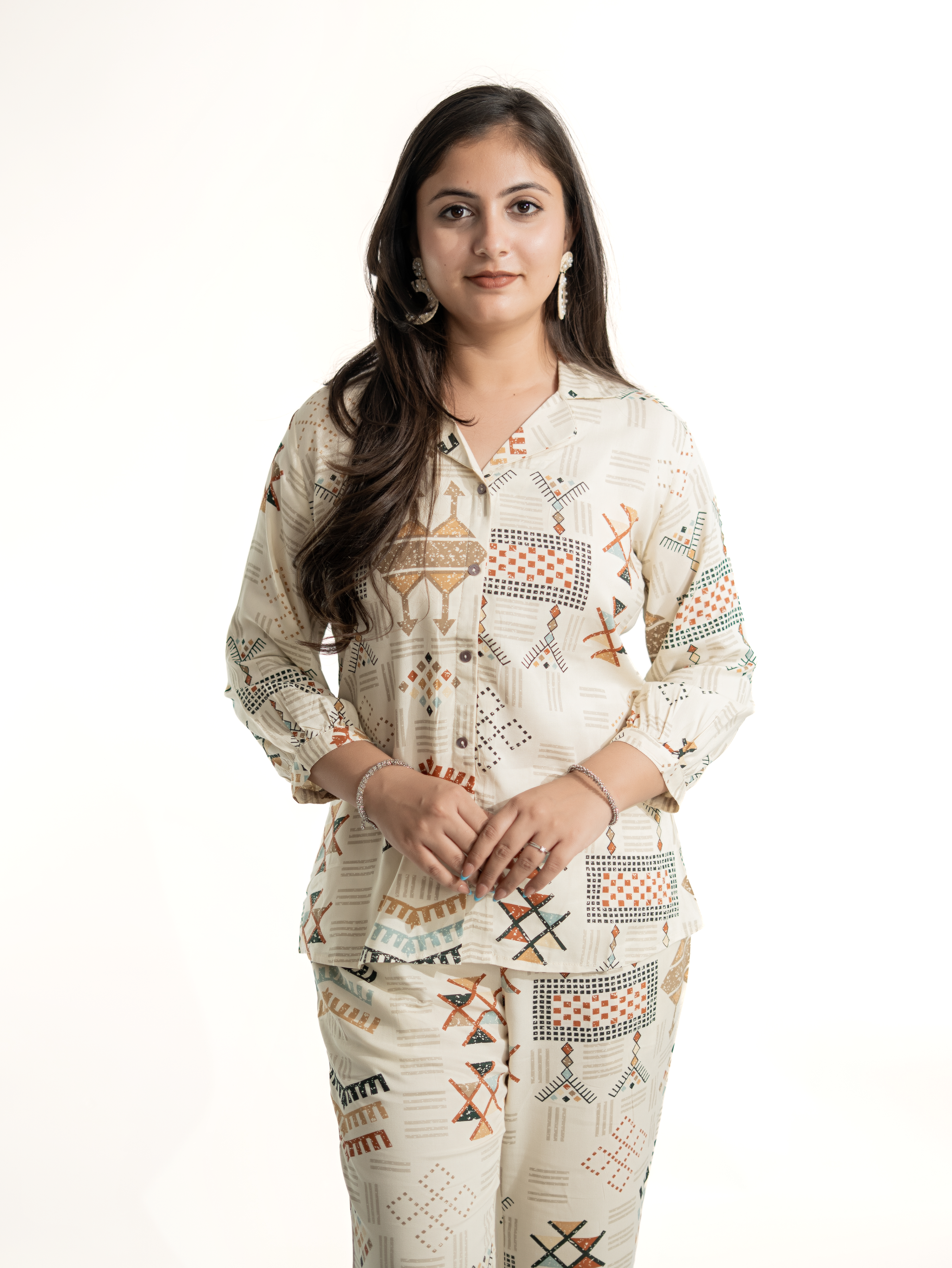 Jasmine Offwhite Multicolor Rayon Coord Set