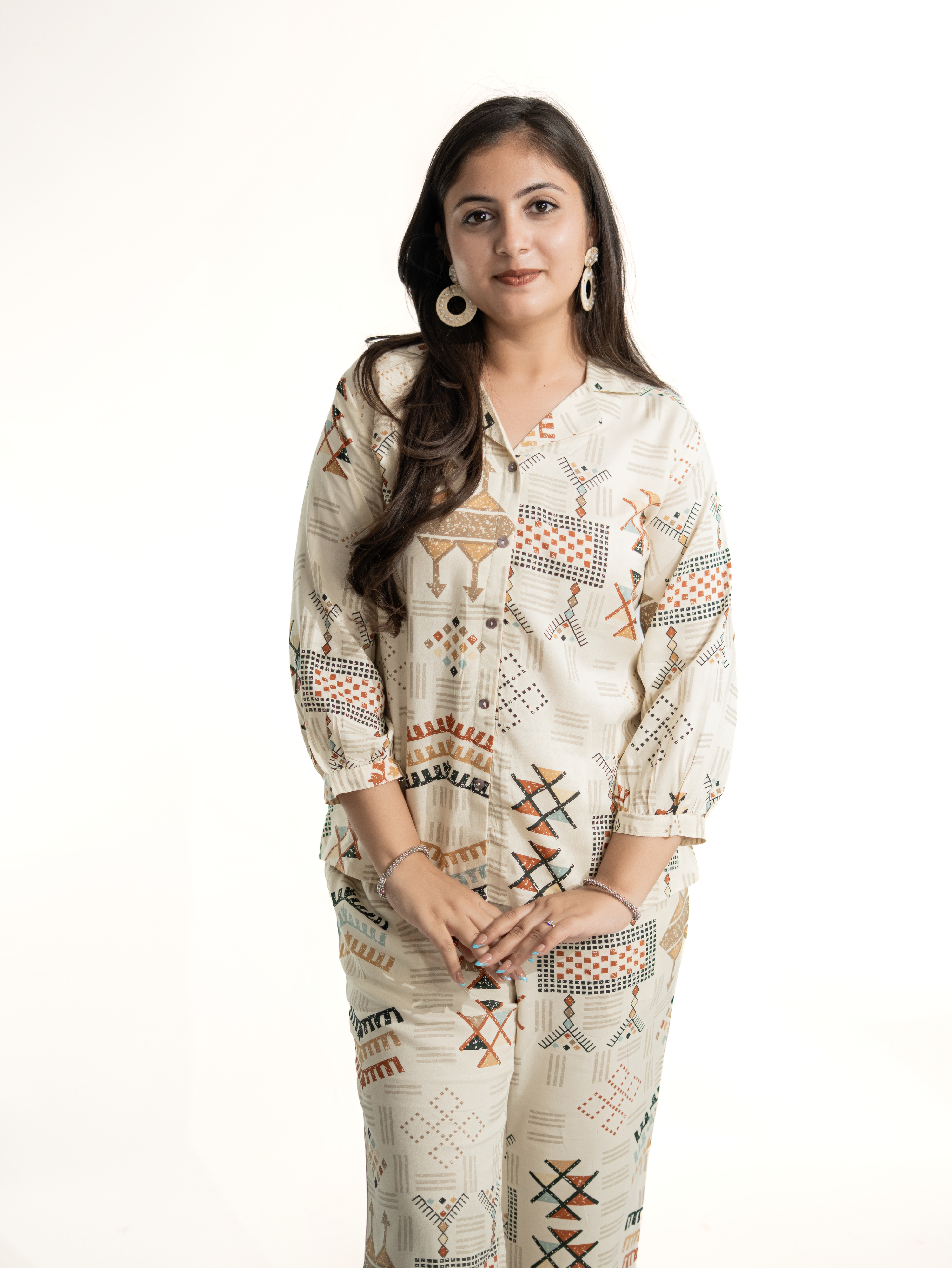 Jasmine Offwhite Multicolor Rayon Coord Set