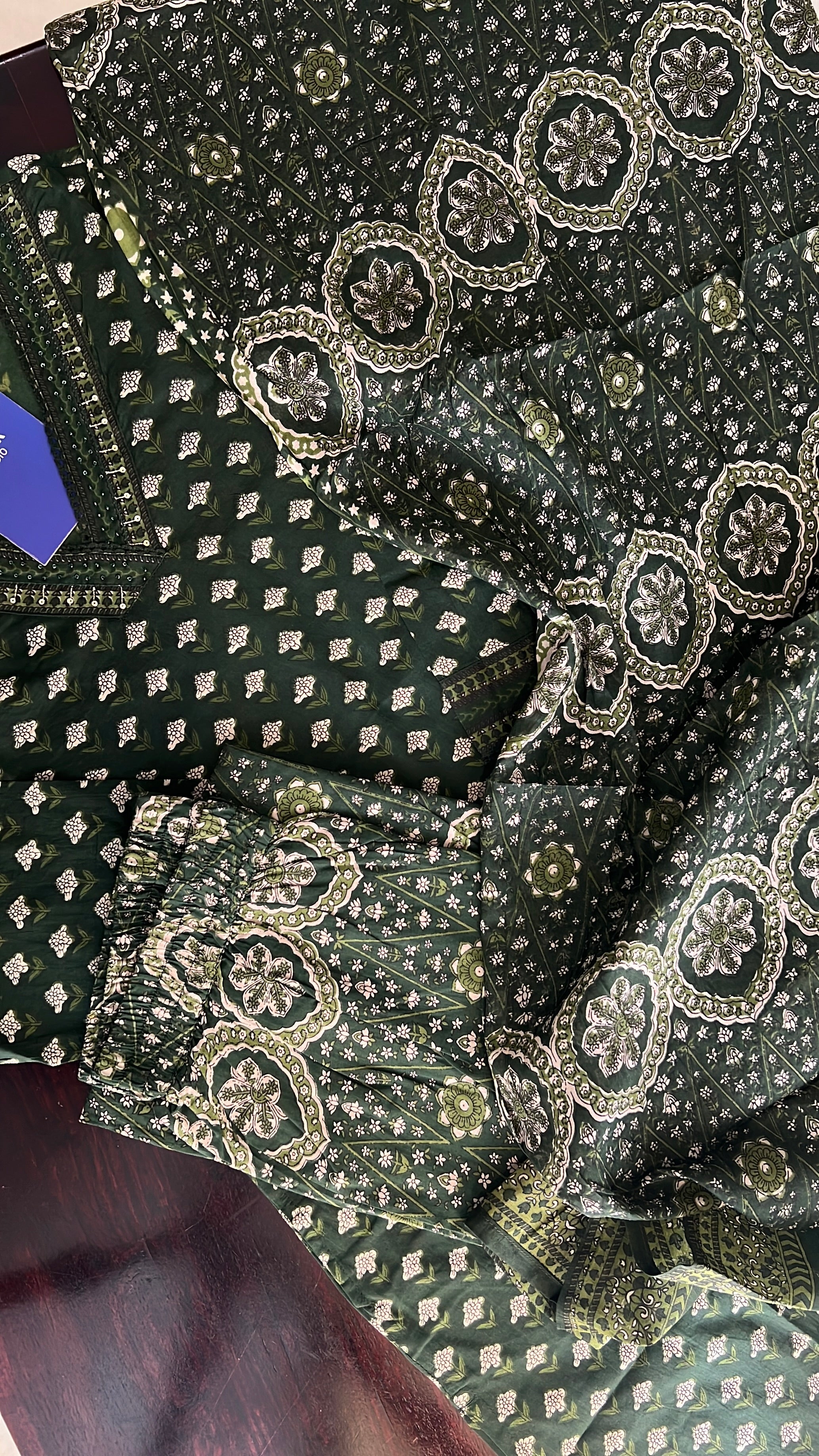 Divisha Ajrakh Cotton HandEmbroidered Pant set