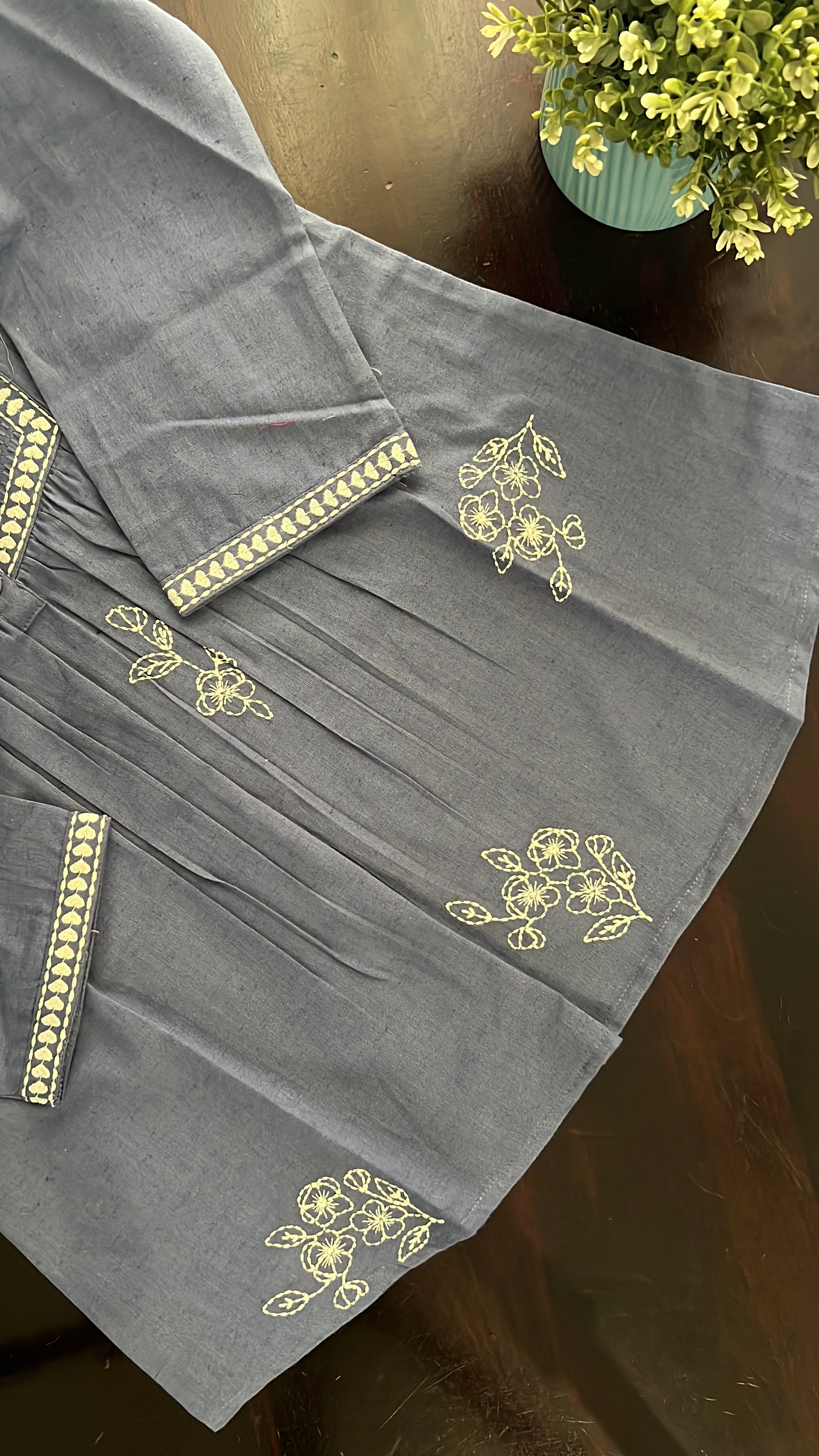 Tarini A-line cotton Embroidered Short Top