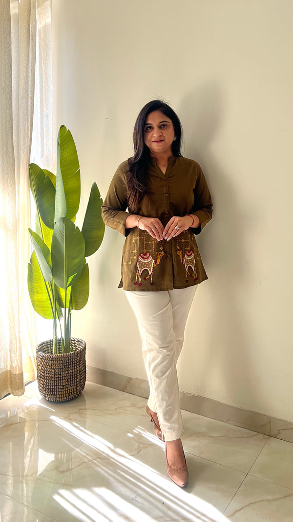 Roop Cotton Embroidered Short Top