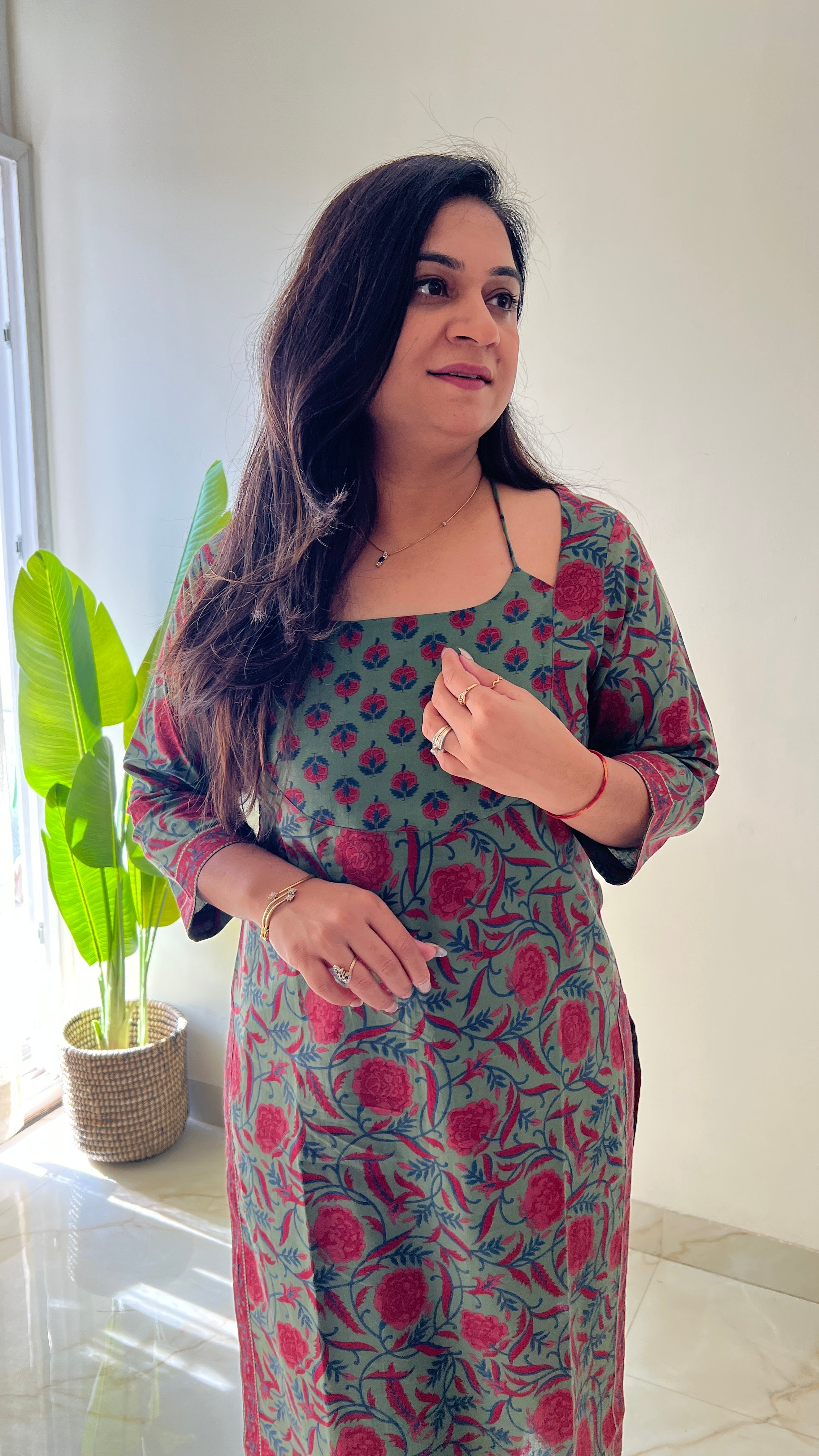 Cotton Handblock Casual Straight Kurta