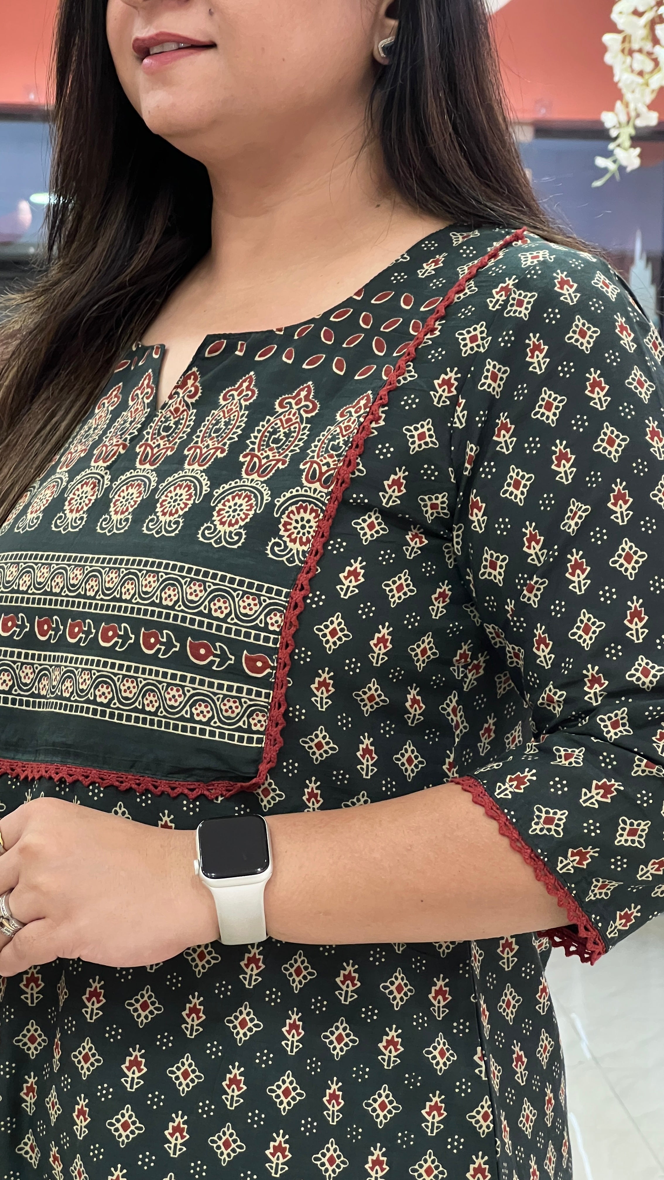 Cotton Ajrakh Casual Straight Kurta