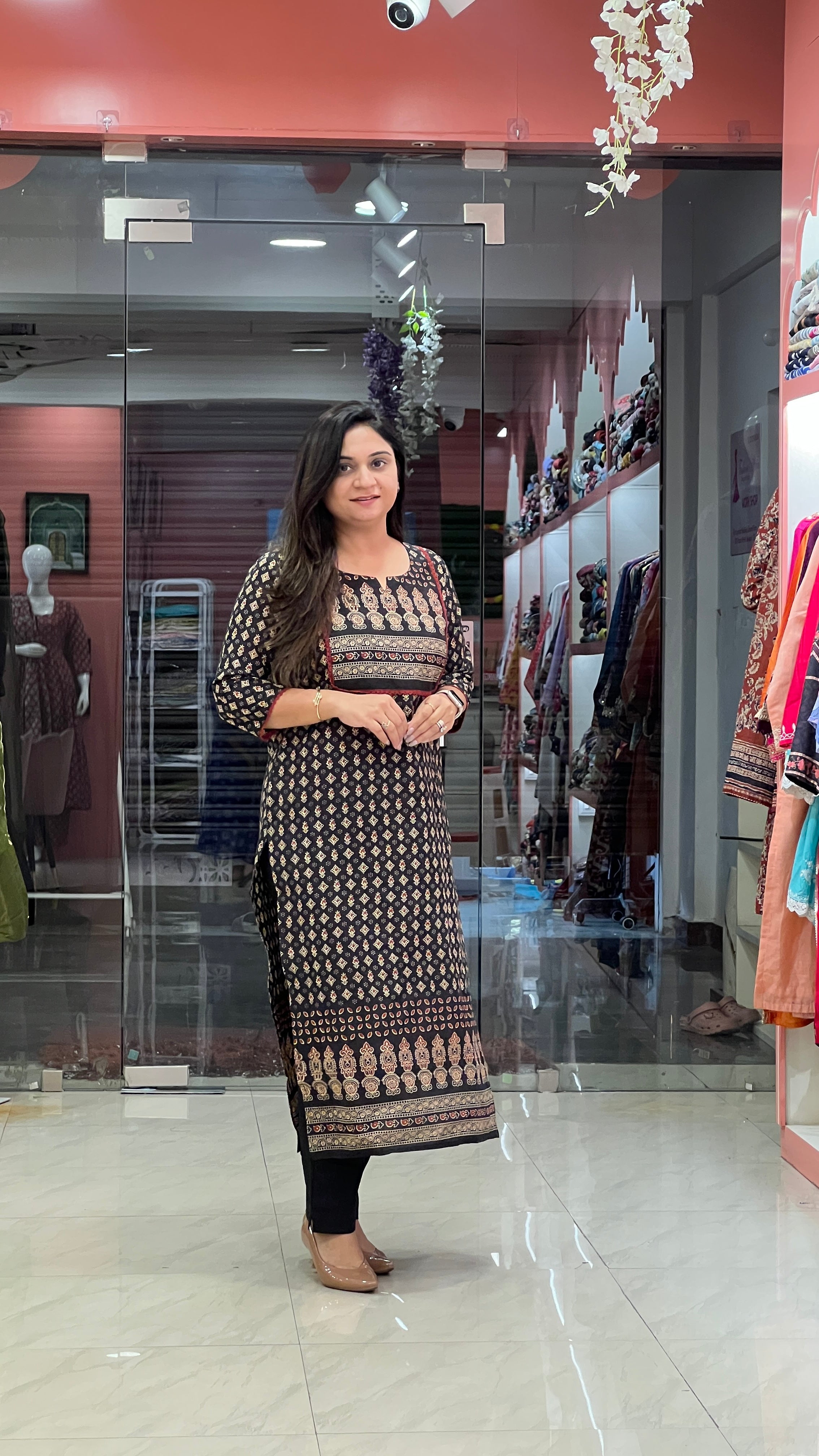 Cotton Ajrakh Casual Straight Kurta