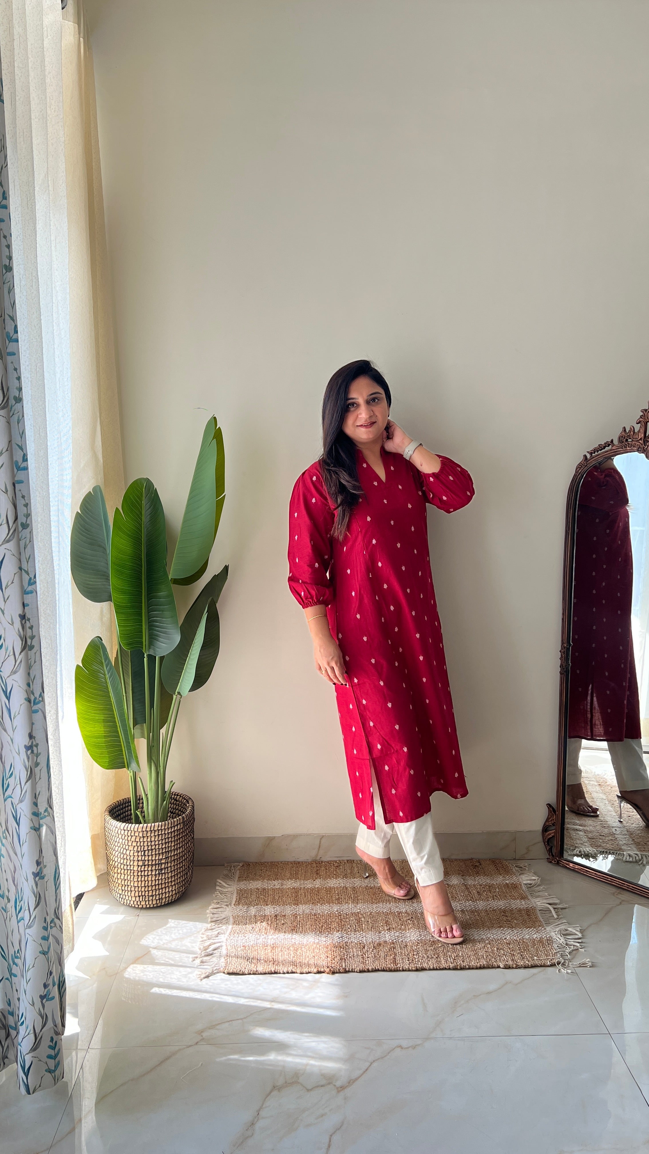Kanya Handloom Cotton A-line kurta