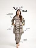 Gul Black Cotton Handblock Coord Set